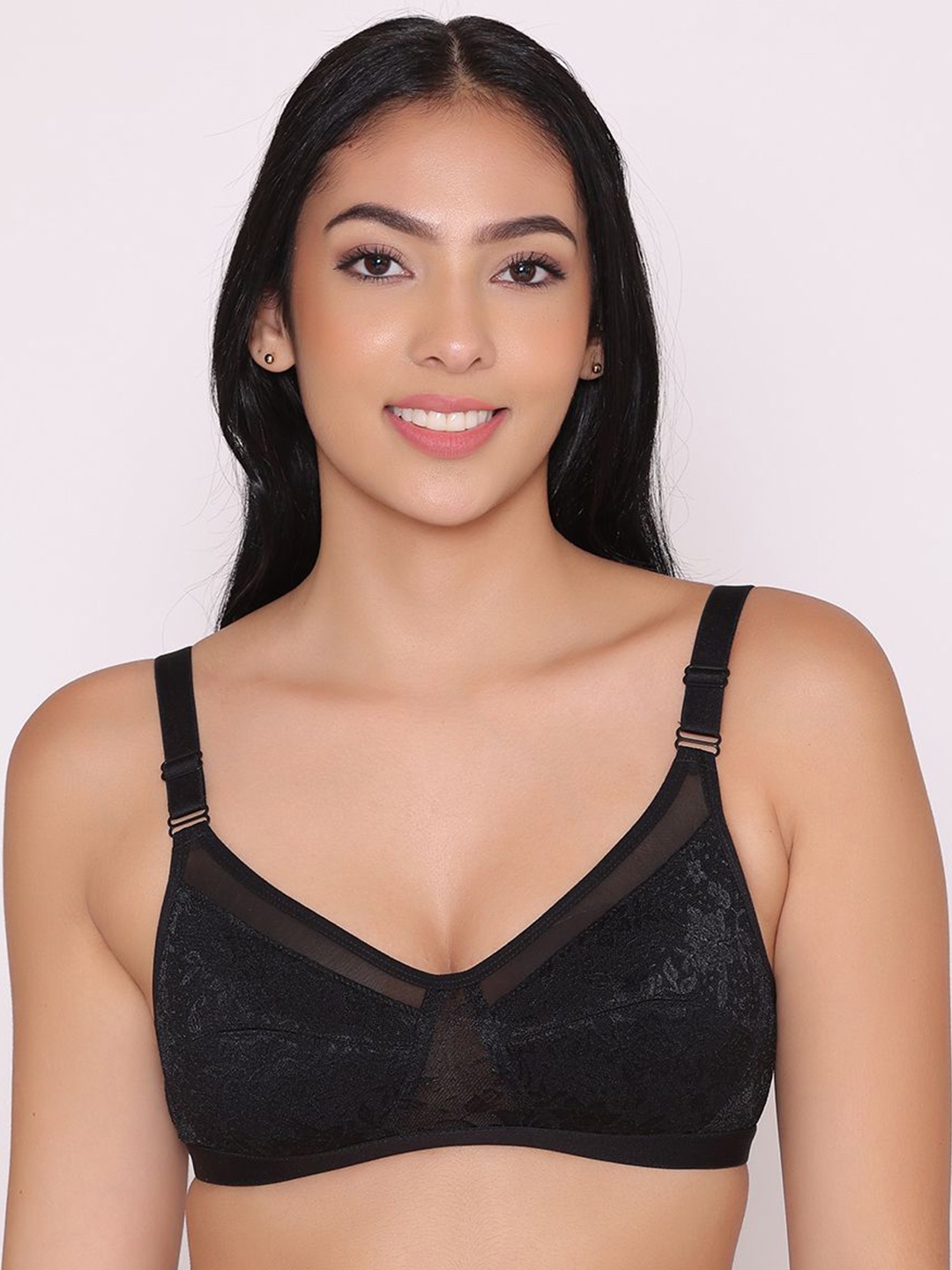 

INKURV Full Coverage Non Padded Non-Wired Everyday Bra With All Day Comfort, Black
