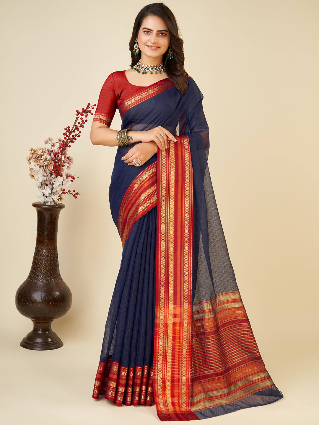 

Upalksh Zari Banarasi Saree, Blue