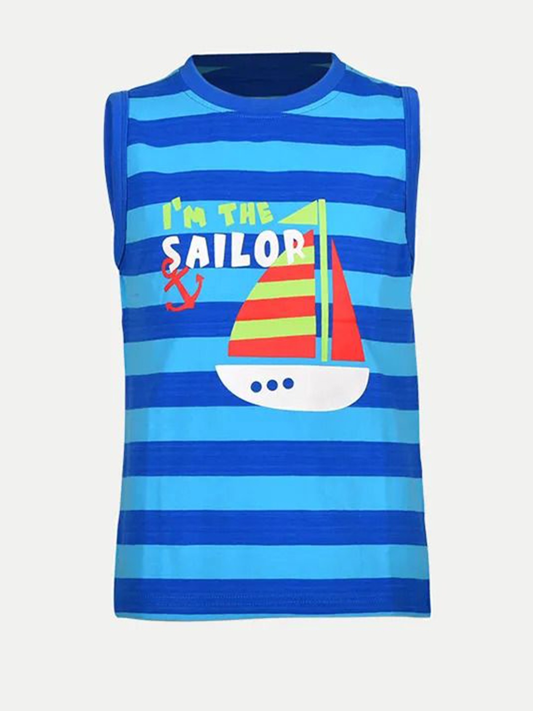 

BAESD Boys Graphic Printed Round Neck Sleeveless T-shirt, Blue