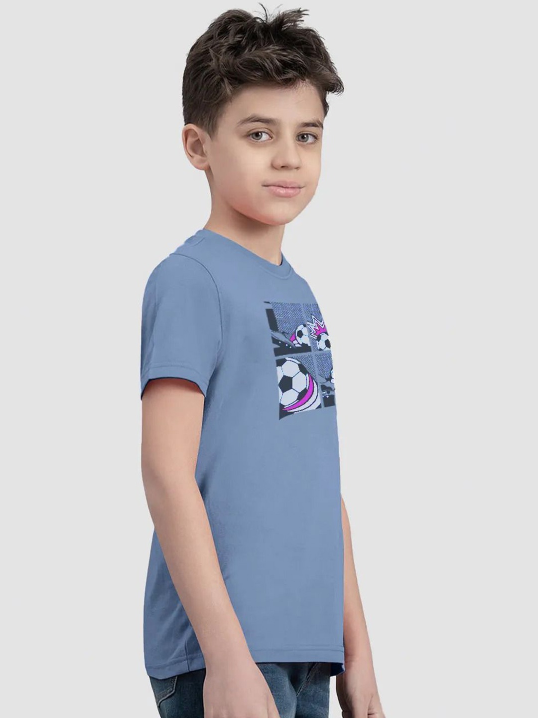 

BAESD Boys Graphic Printed Round Neck T-shirt, Blue