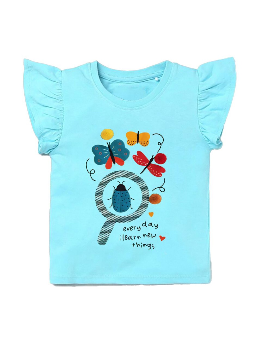 

BAESD Girls Graphic Printed Round Neck T-shirt, Blue