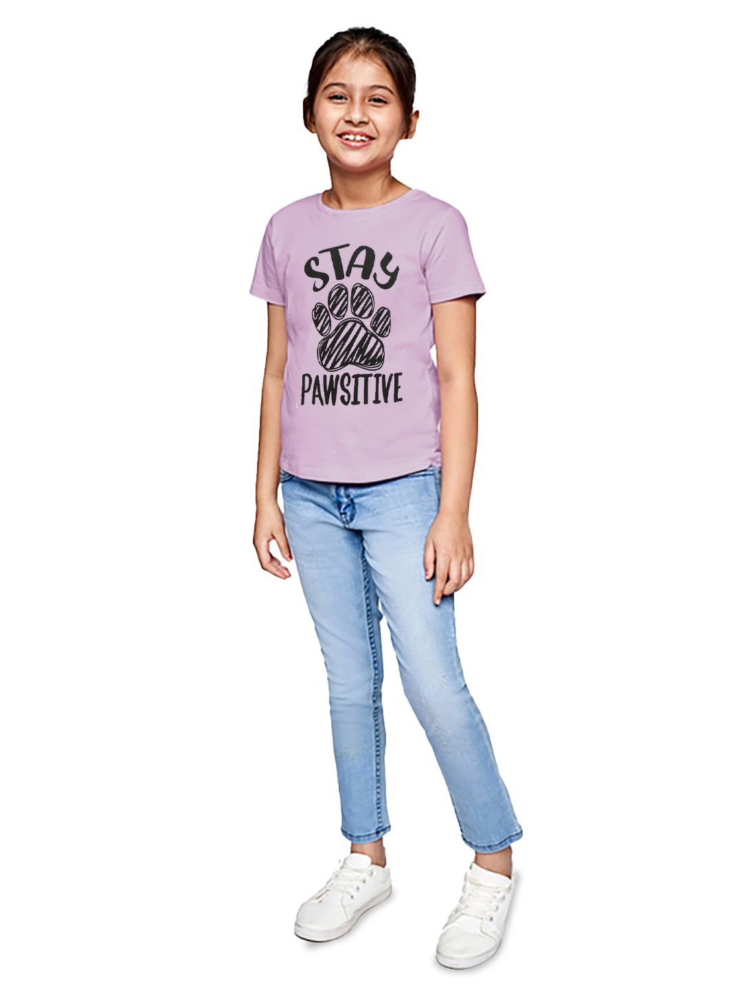 

BAESD Girls Typography Printed T-shirt, Purple