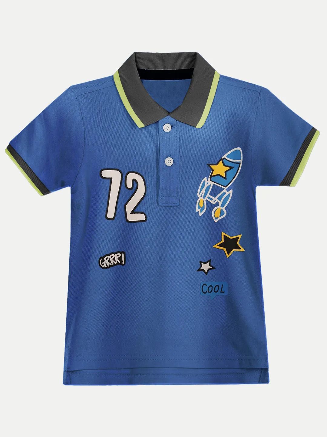 

BAESD Boys Graphic Printed Polo Collar T-shirt, Blue