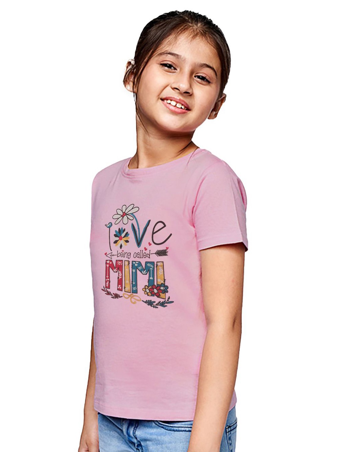 

BAESD Girls Printed Applique T-shirt, Pink
