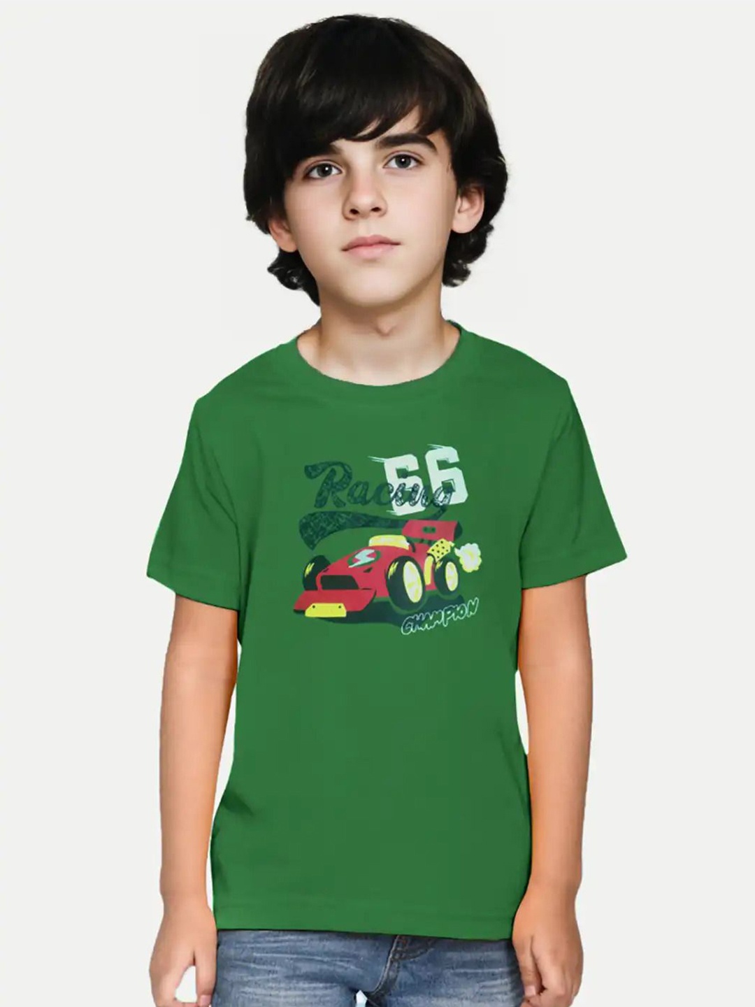 

BAESD Boys Graphic Printed Round Neck T-shirt, Green