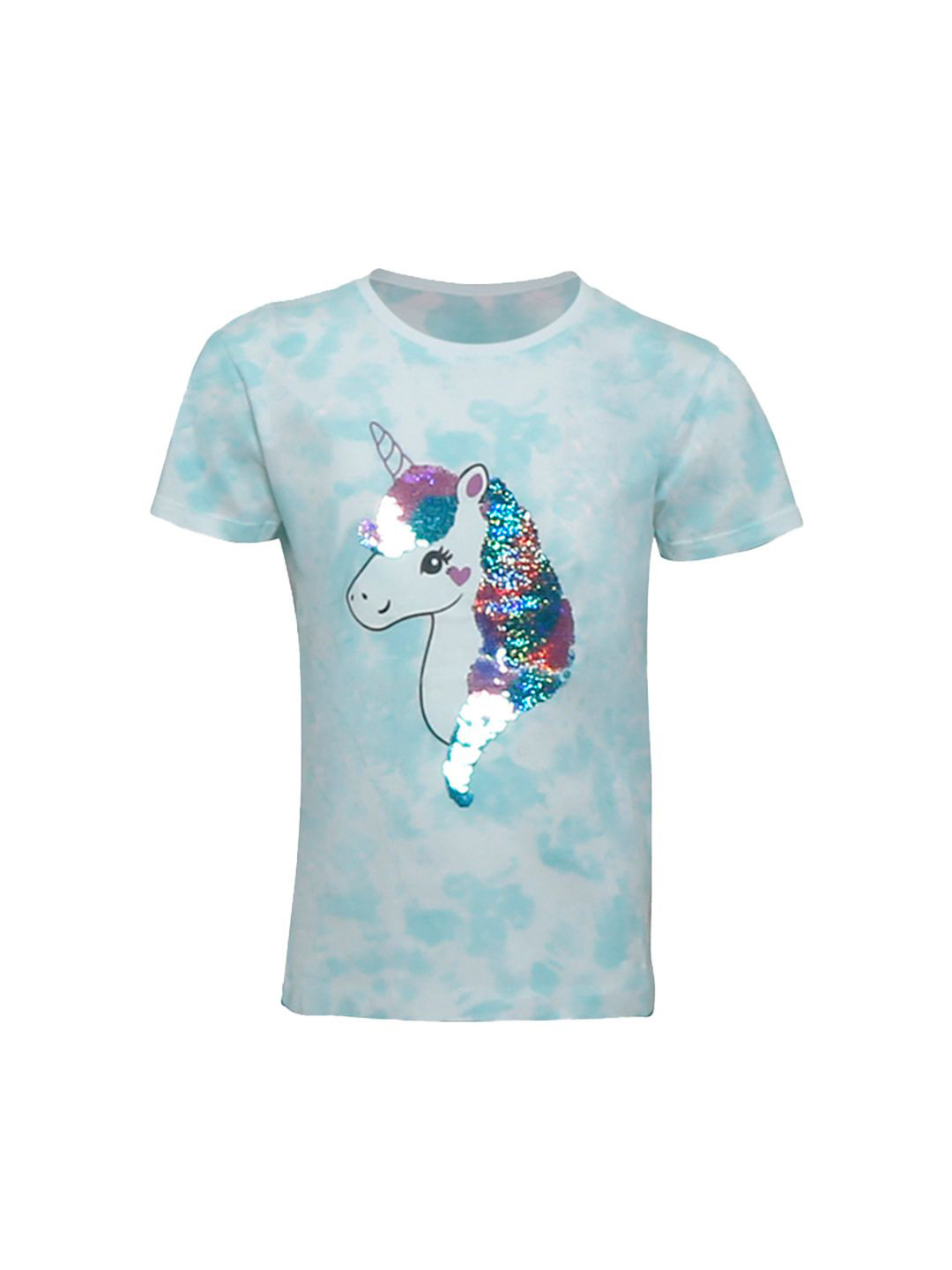 

BAESD Girls Sequined Round Neck T-shirt, Blue