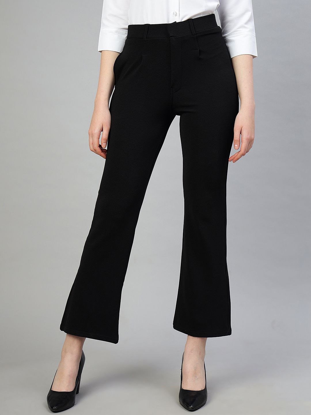 

BAESD Women Loose Fit Easy Wash Trousers, Black