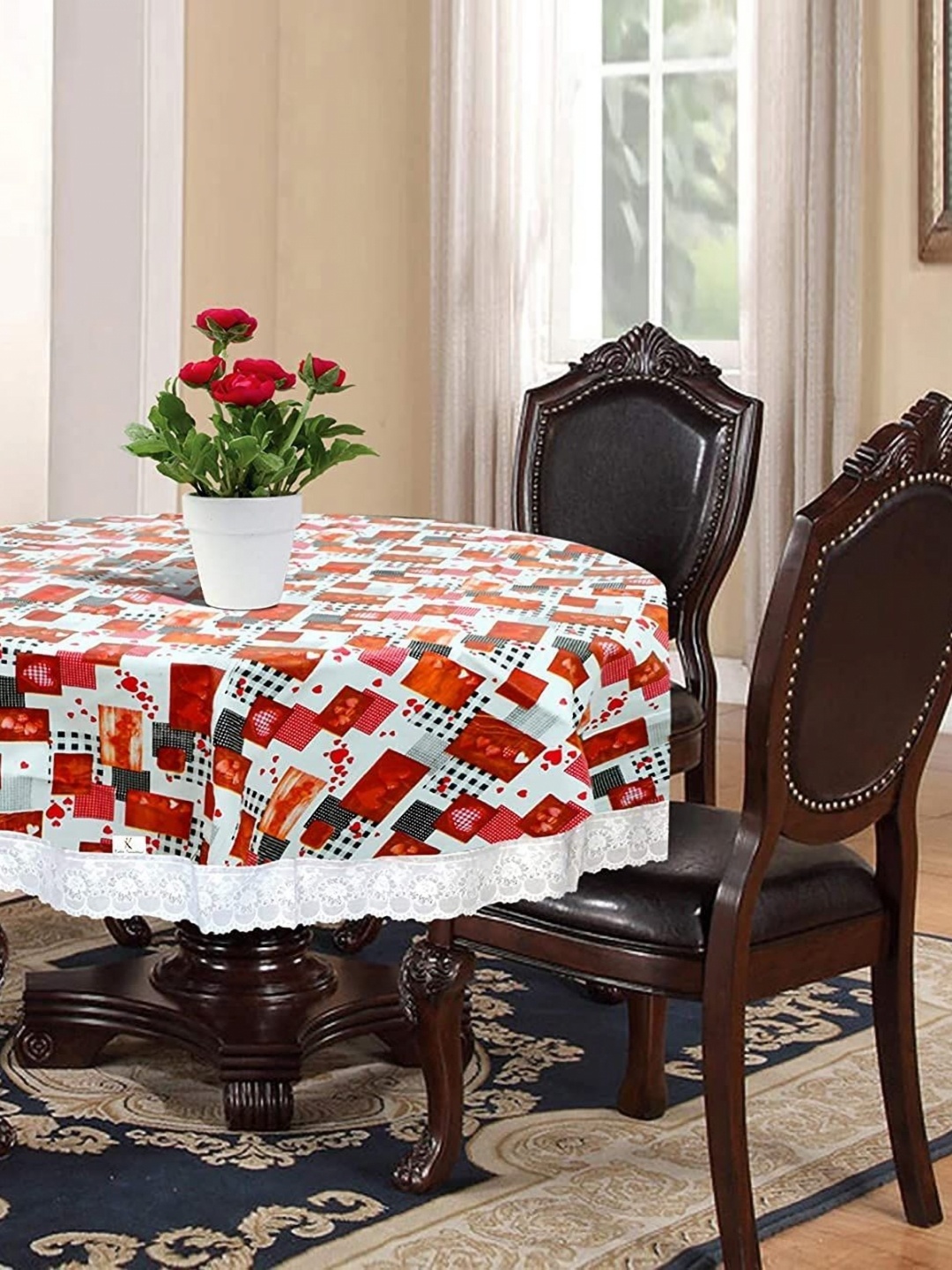 

Dakshya Industries Red Waterproof Round 4-Seater Table Cover