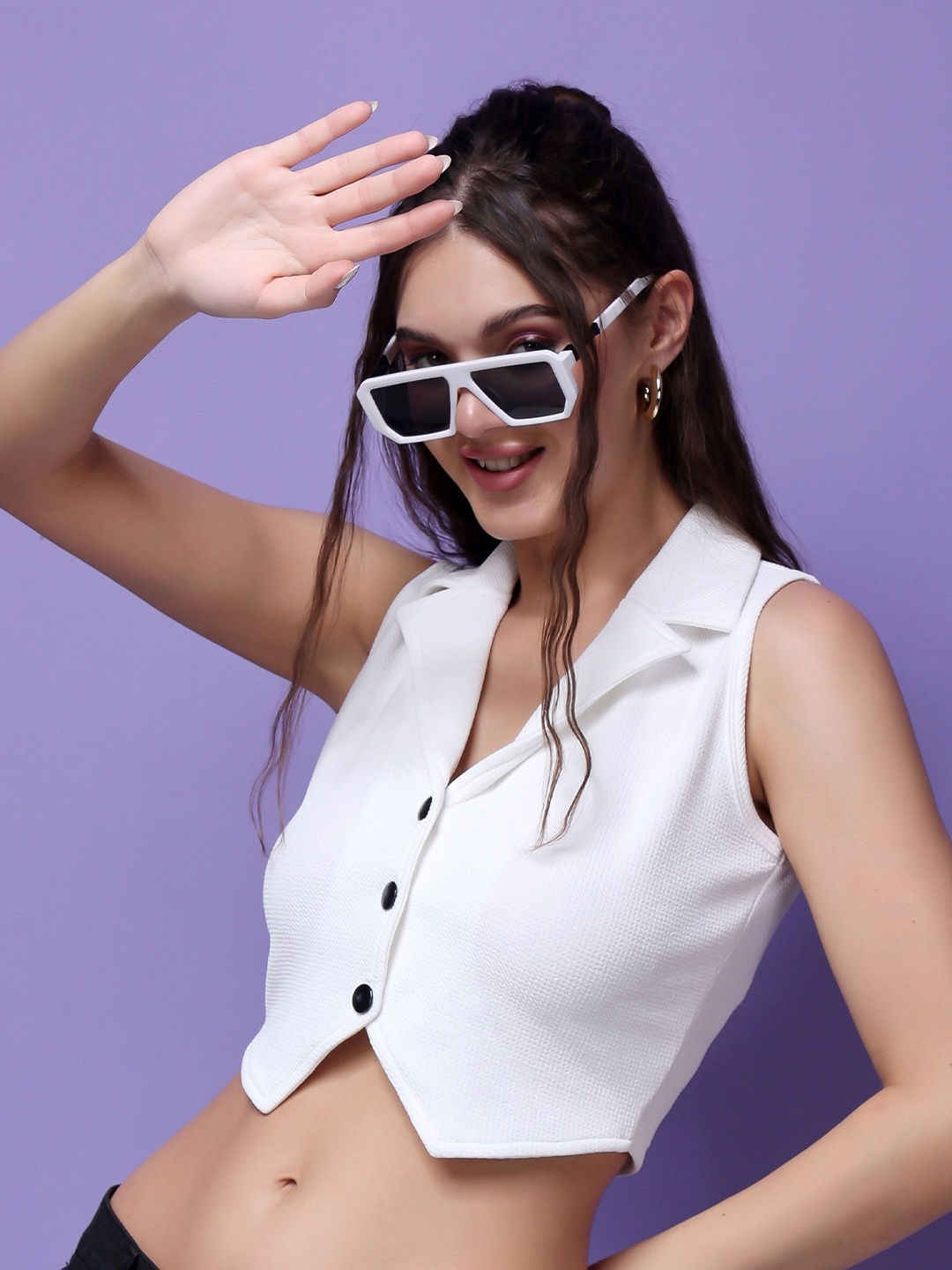 

Popwings Crop Top, White