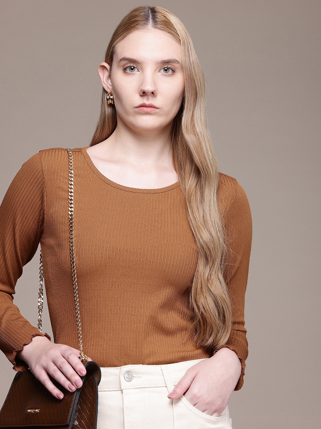 

French Connection Anti Odour T-shirt, Brown