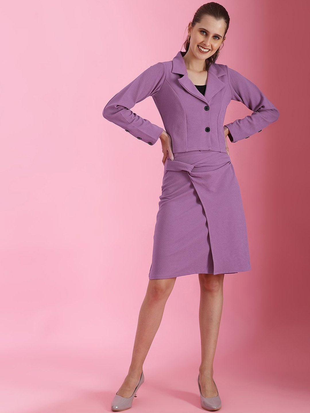 

Selvia Coat With Skirt Co-Ords, Purple