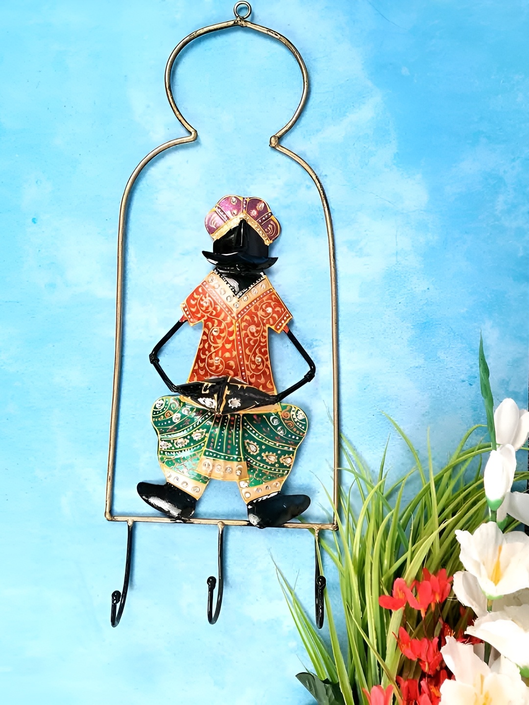 

apka mart Green & Black Musician Design Wall Hanging Key Holder
