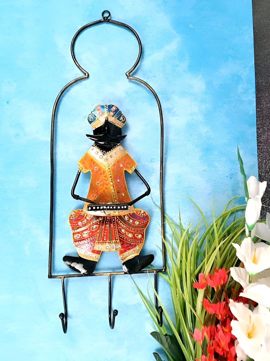 

apka mart Red & Yellow Musician Design Wall Hanging Key Holder