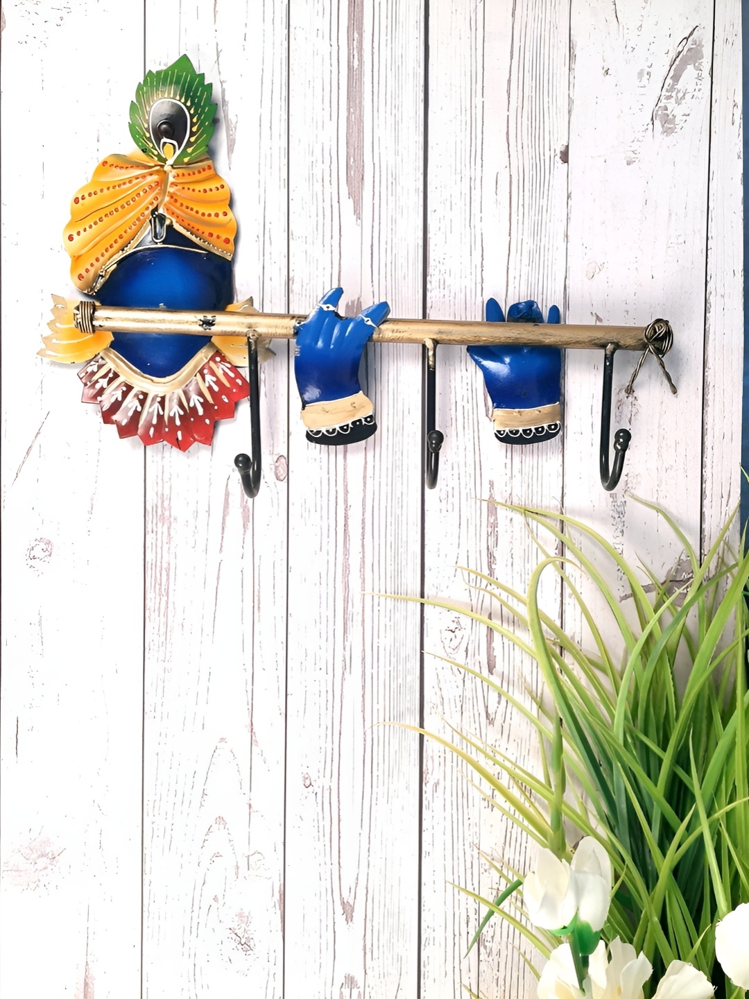 

apka mart Blue & Yellow Krishna Design Key Holder