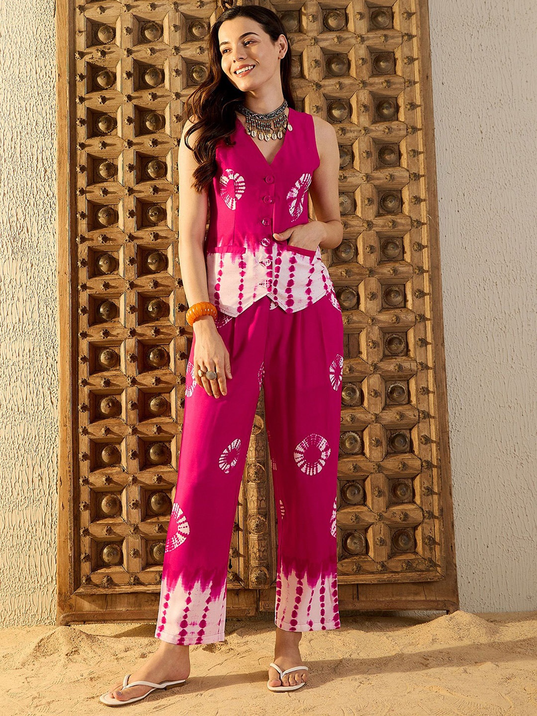 

MABISH by Sonal Jain Dyed Top & Trouser, Pink