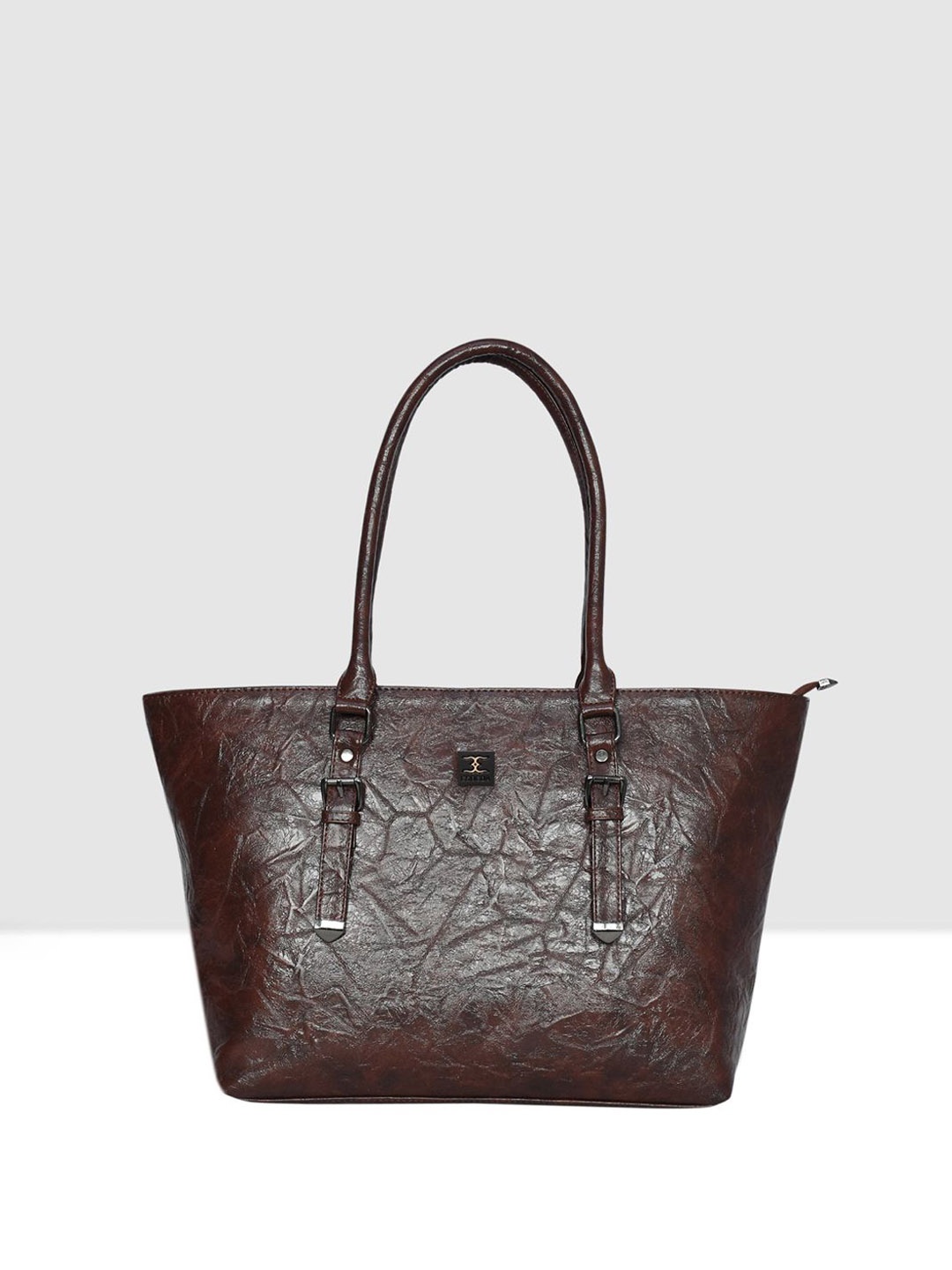 

ESBEDA Animal Textured PU Oversized Structured Shoulder Bag, Brown
