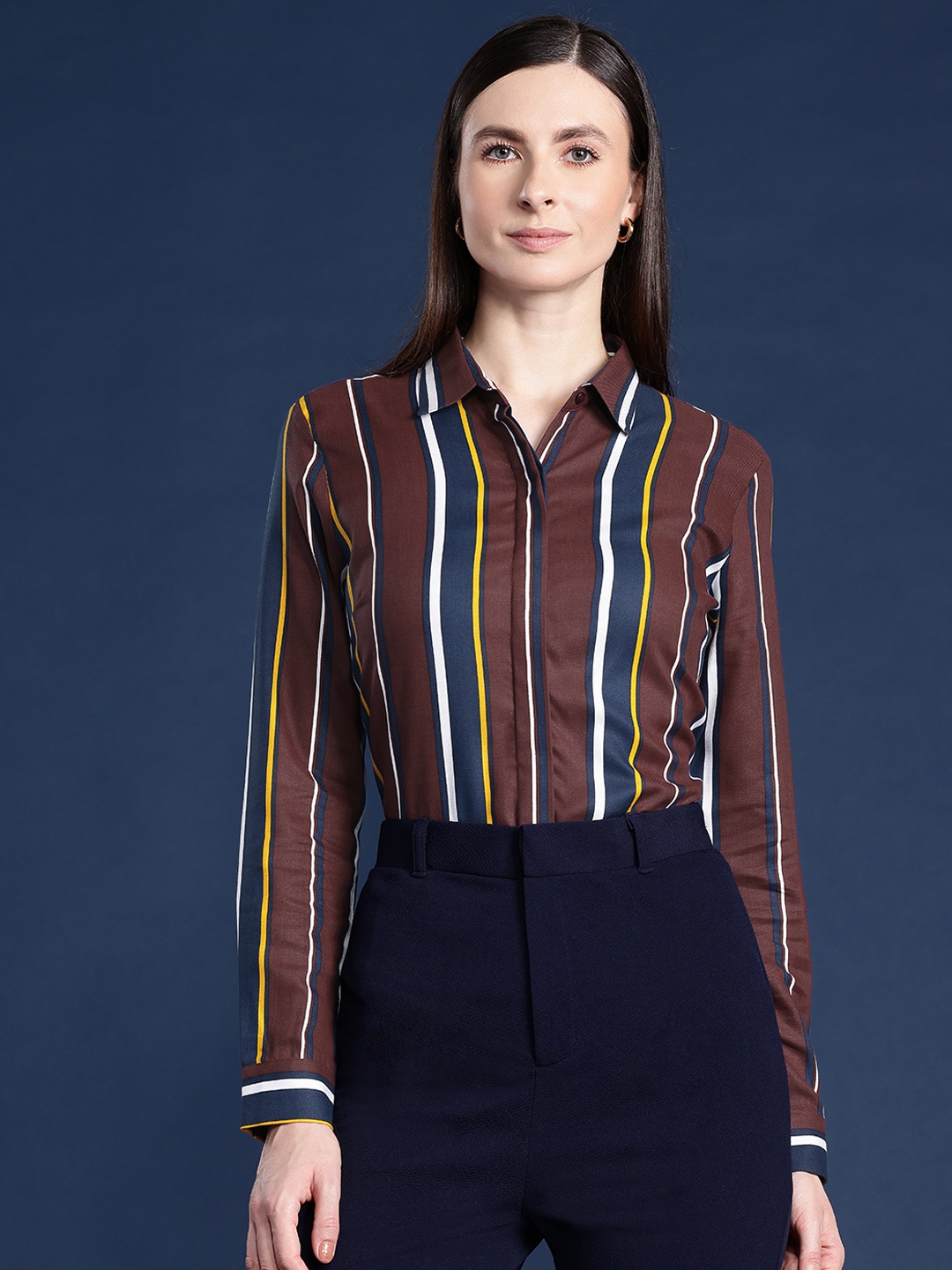 

Hancock Striped Formal Shirt, Maroon