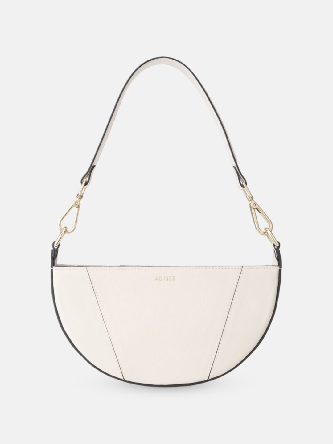 

ADISEE Leather Half Moon Hobo Bag, Off white