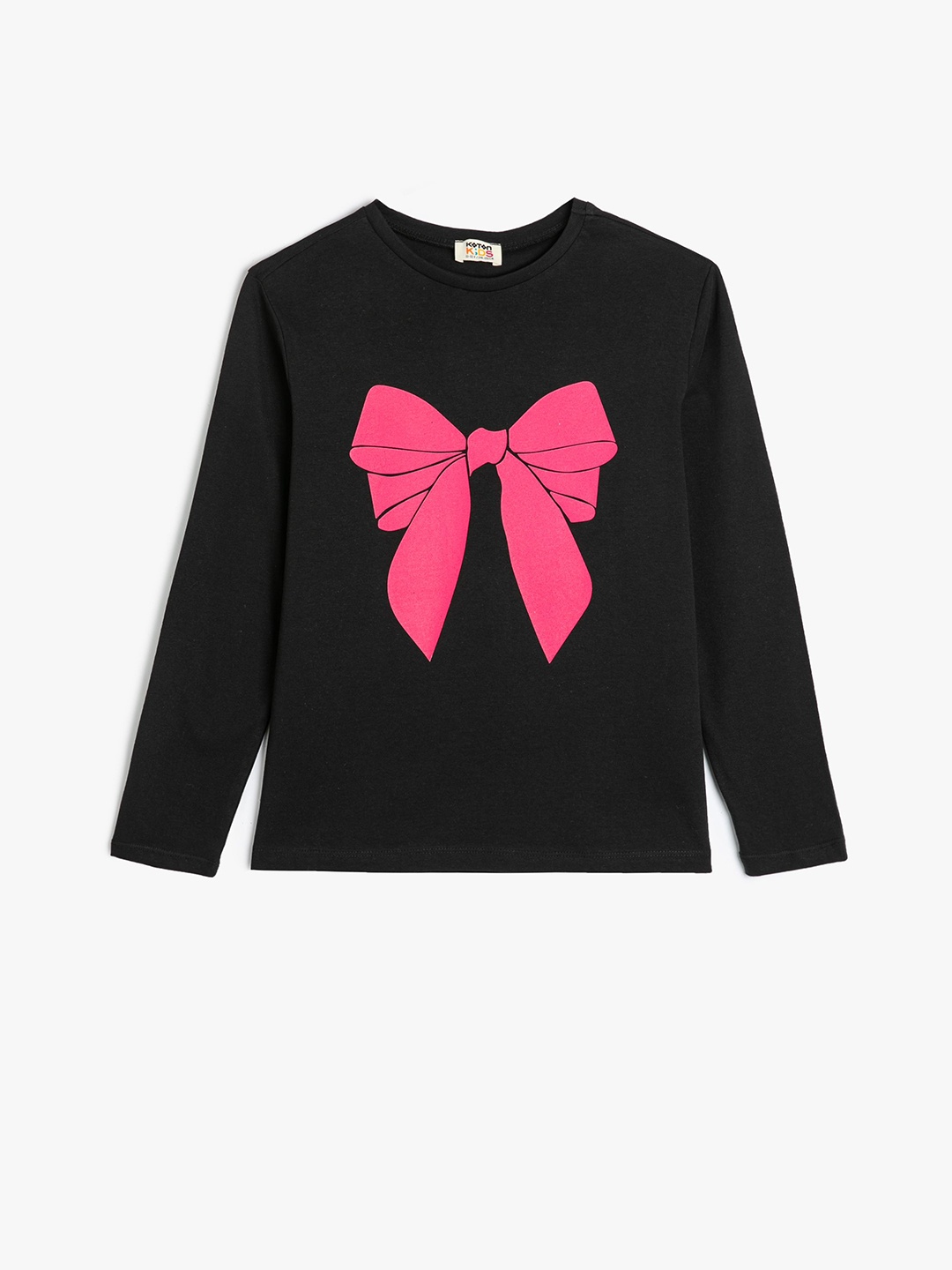 

Koton Girls Graphic Printed Round Neck T-shirt, Black