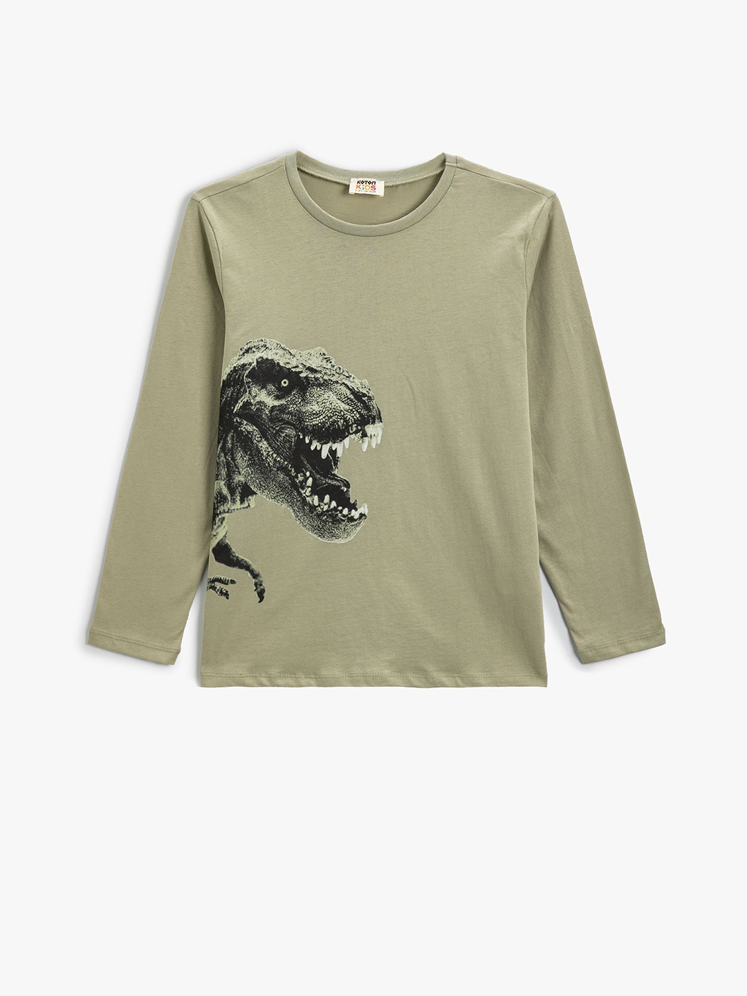 

Koton Boys Animal Graphic Printed Round Neck T-shirt, Khaki