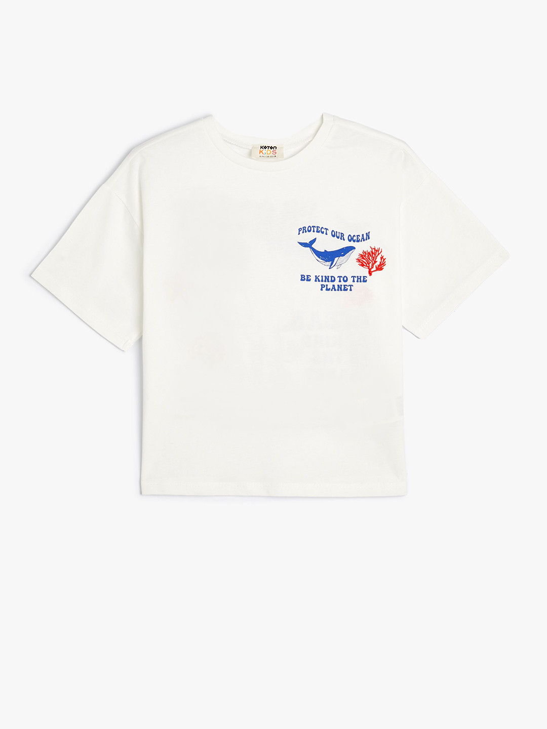 

Koton Girls Typography Printed Round Neck T-shirt, Beige
