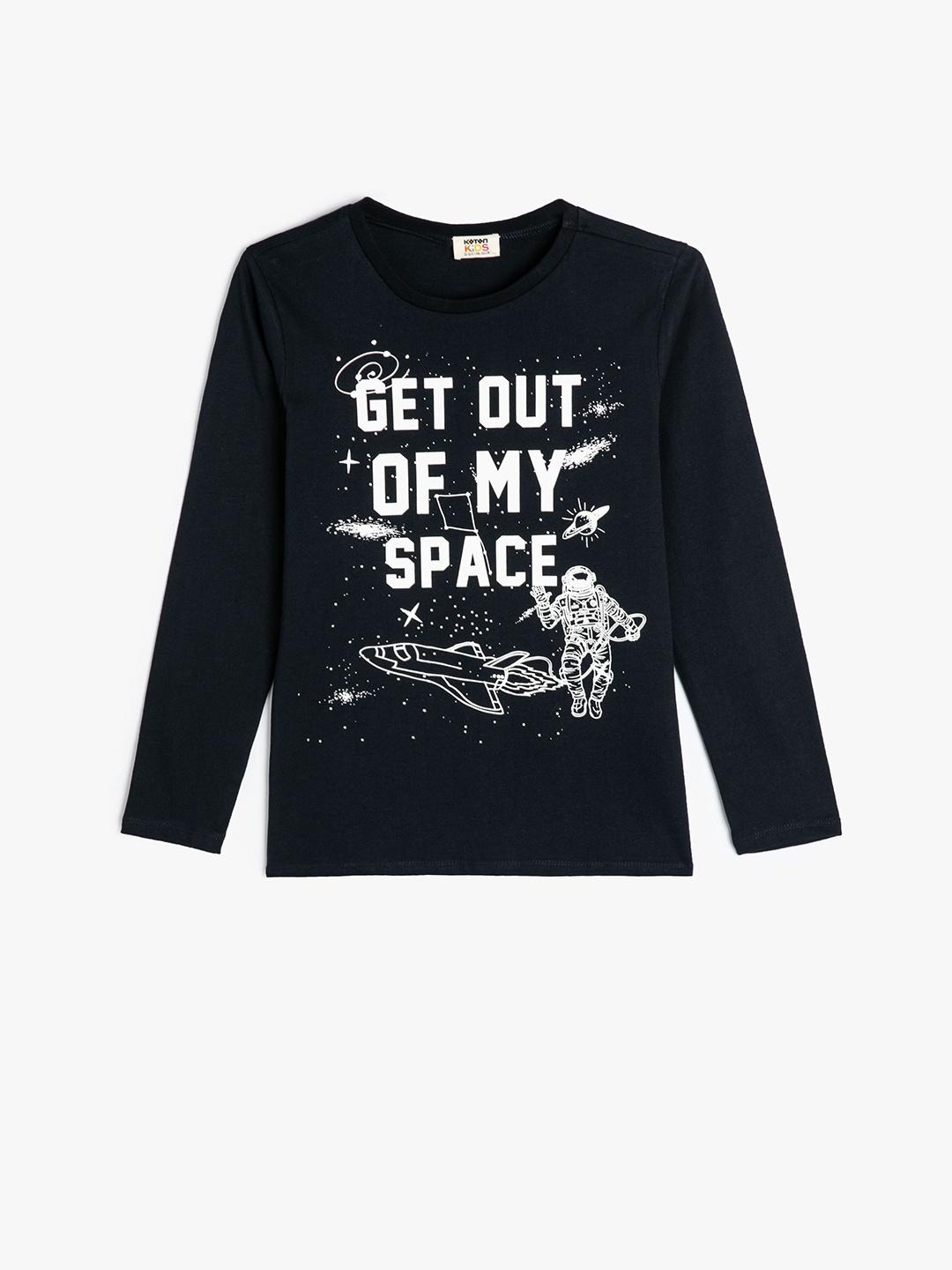 

Koton Boys Typography Printed Round Neck T-shirt, Black