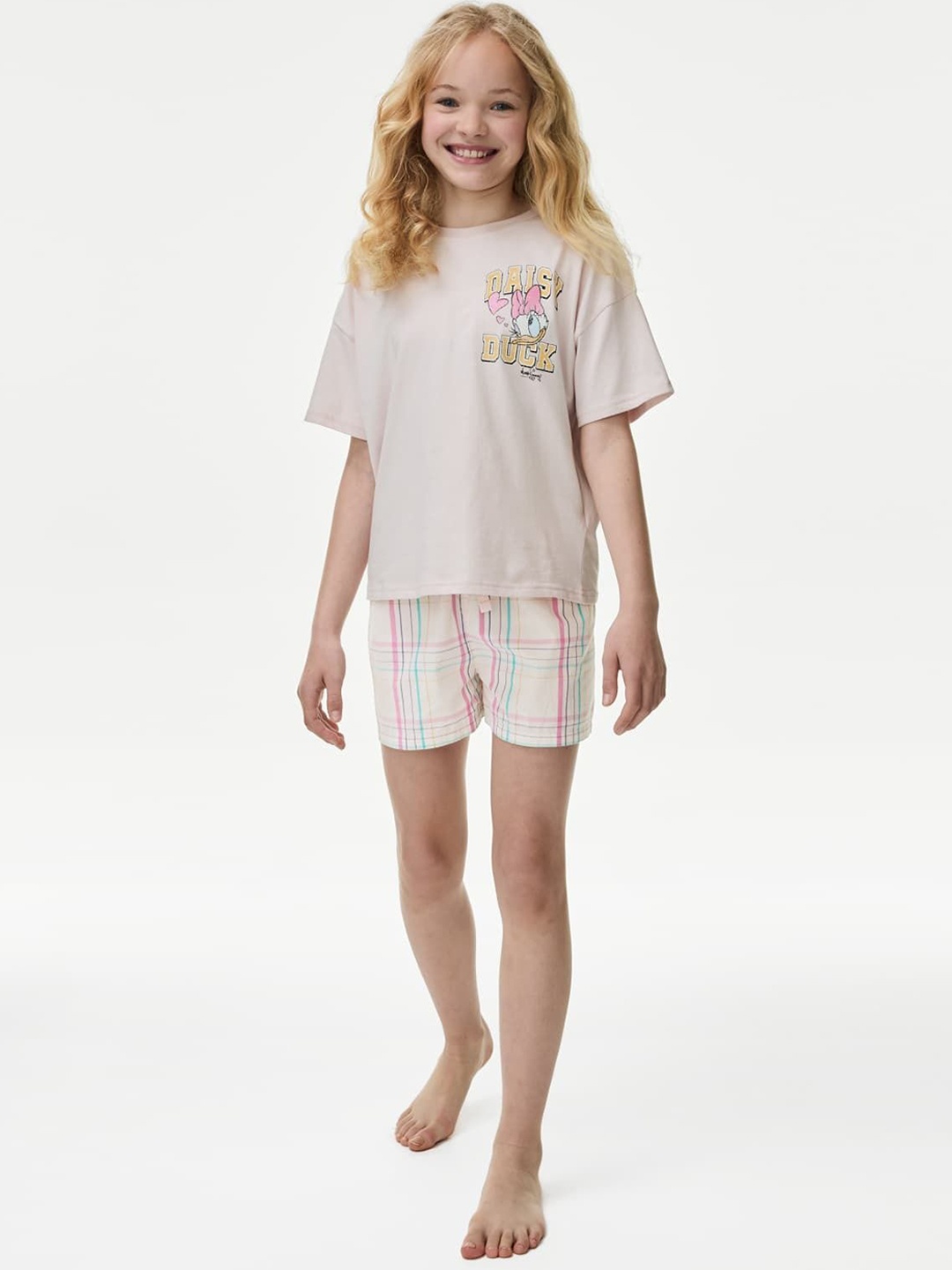 

Marks & Spencer Girls Daisy Duck Printed T-shirt With Shorts, Pink
