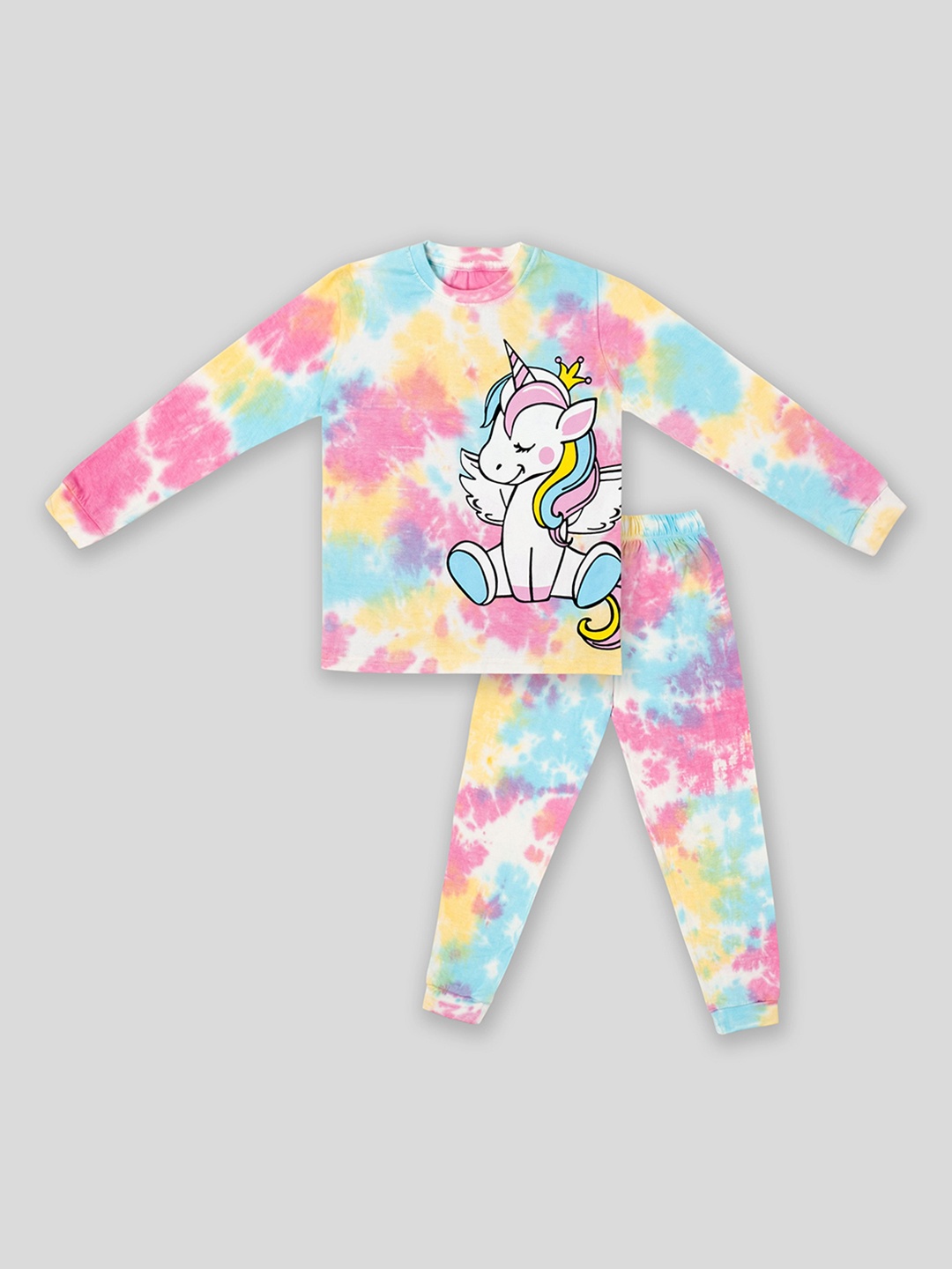 

BAESD Kids Printed T-shirt with Trousers, Pink