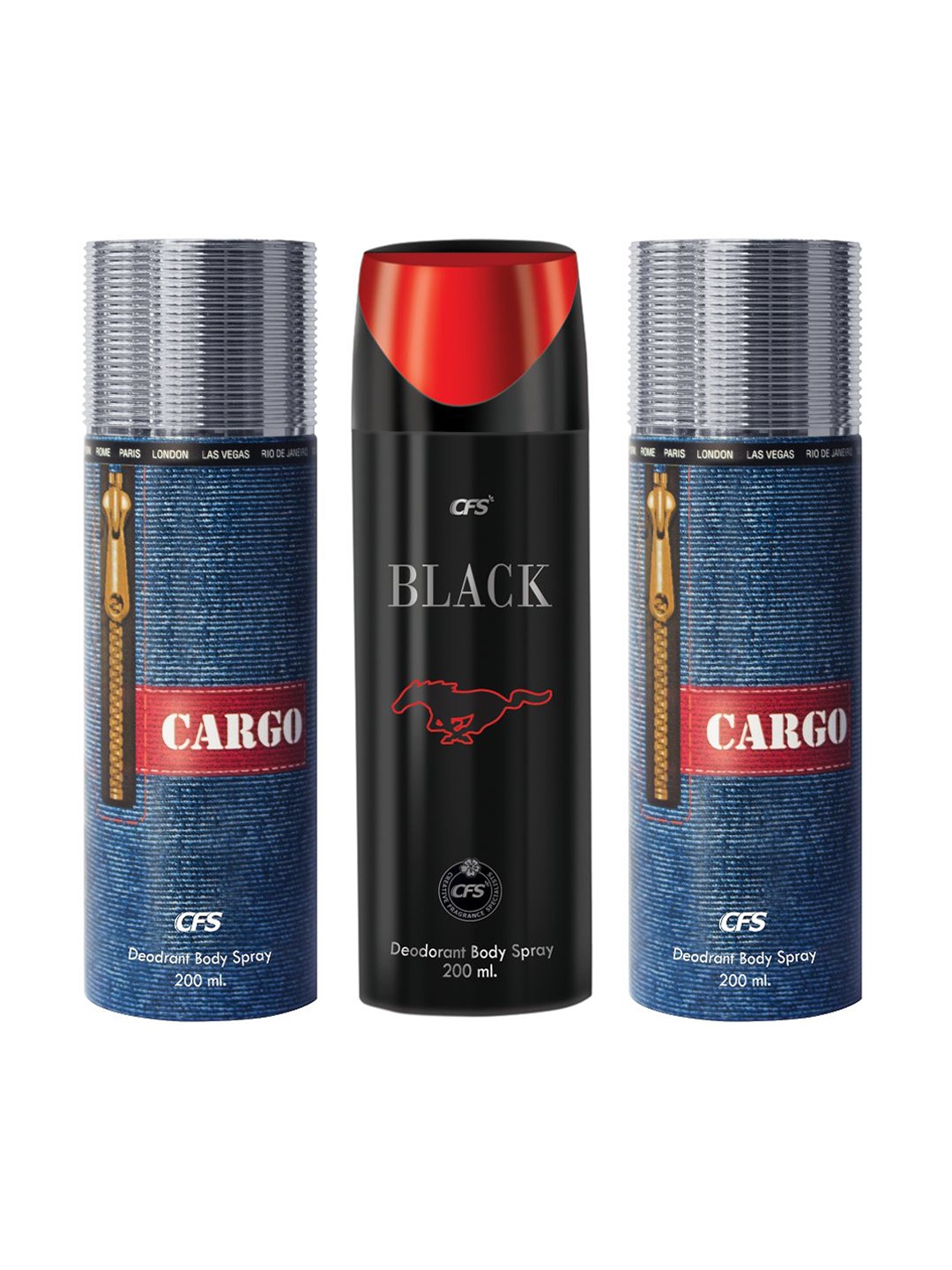 

CFS Set Of 3 Cargo & Black Deodorant Body Spray - 200ml Each
