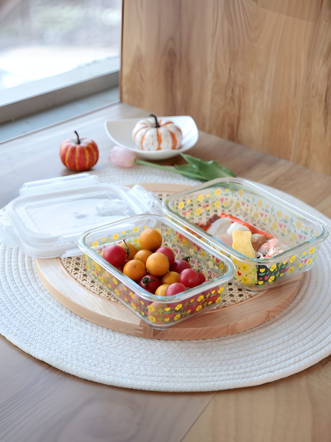 

Kuber Industries 2 Pieces Glass Containers With Lid, Transparent