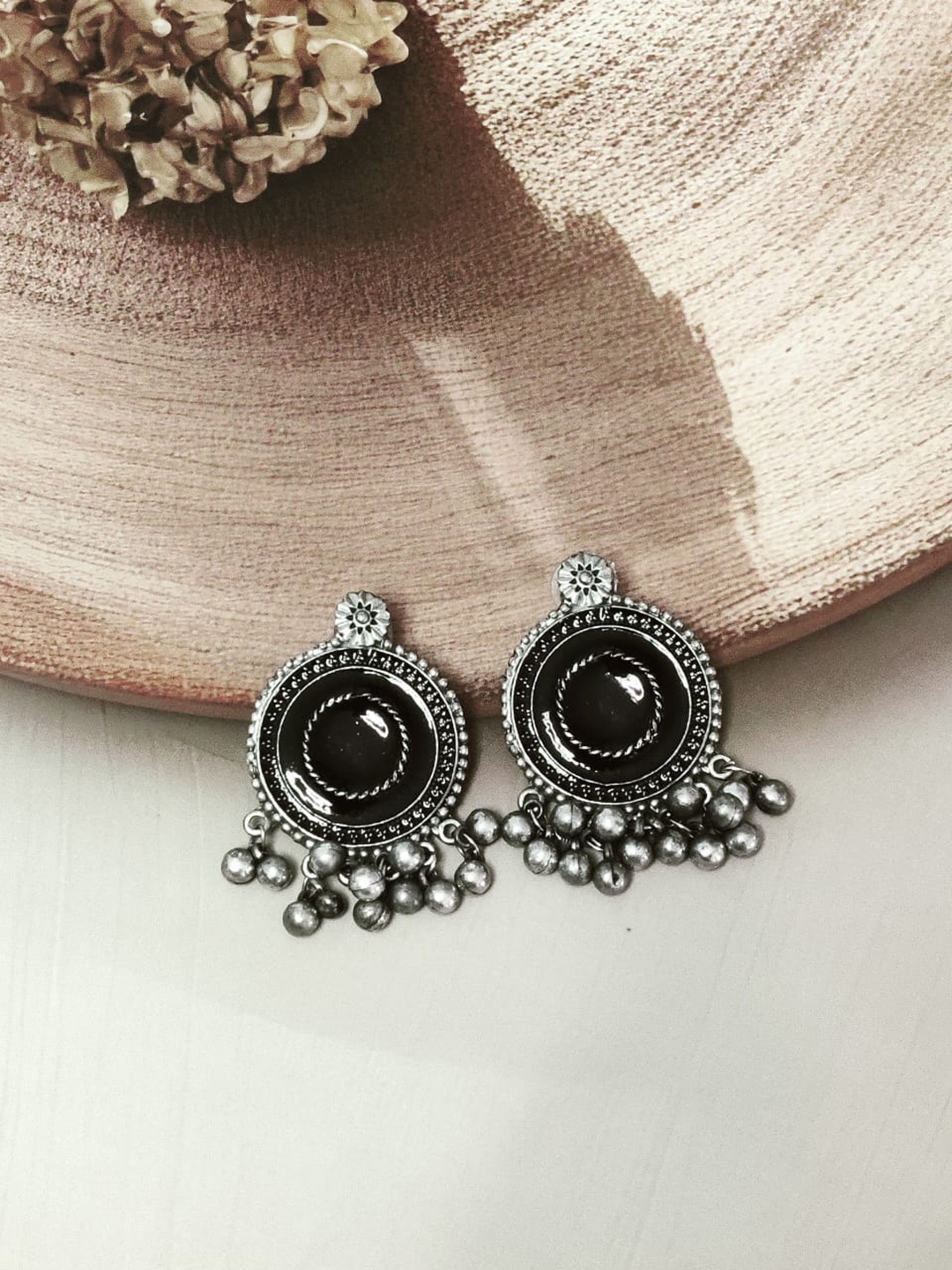 

Niska Oxidised German Silver Contemporary Studs Earrings