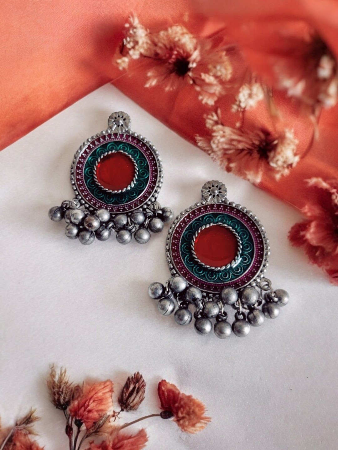 

Niska Oxidised German Silver Drop Earrings