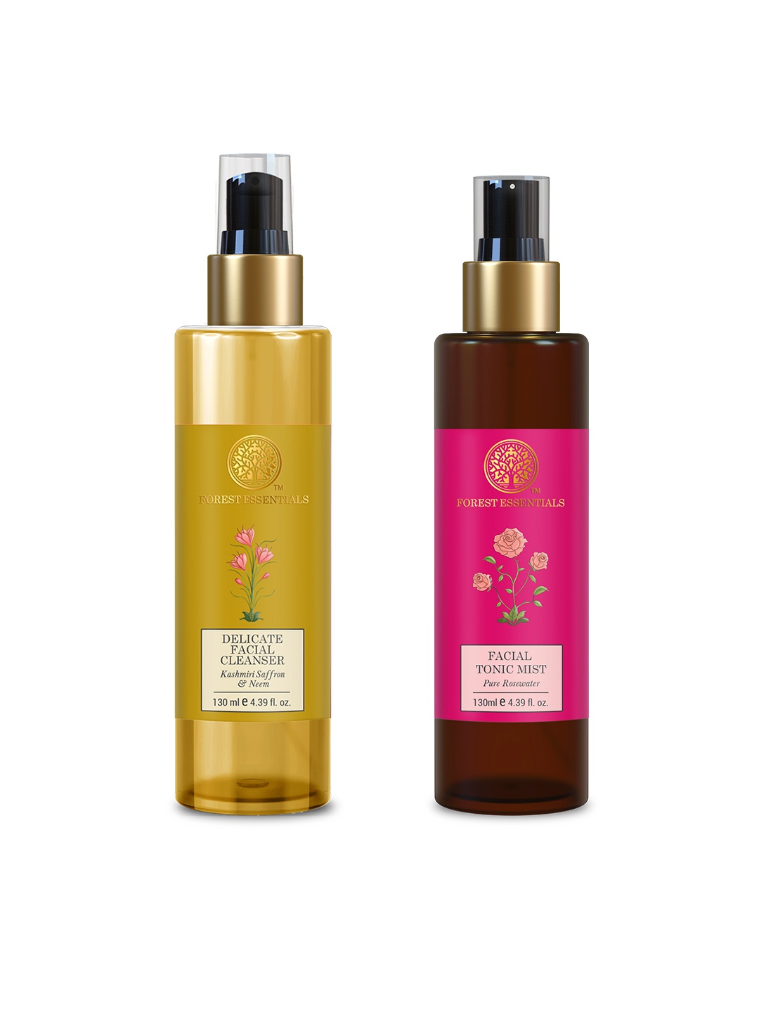 

Forest Essentials Delicate Face Cleanser 130ml & Refreshing Facial Tonic Mist 130ml, Yellow