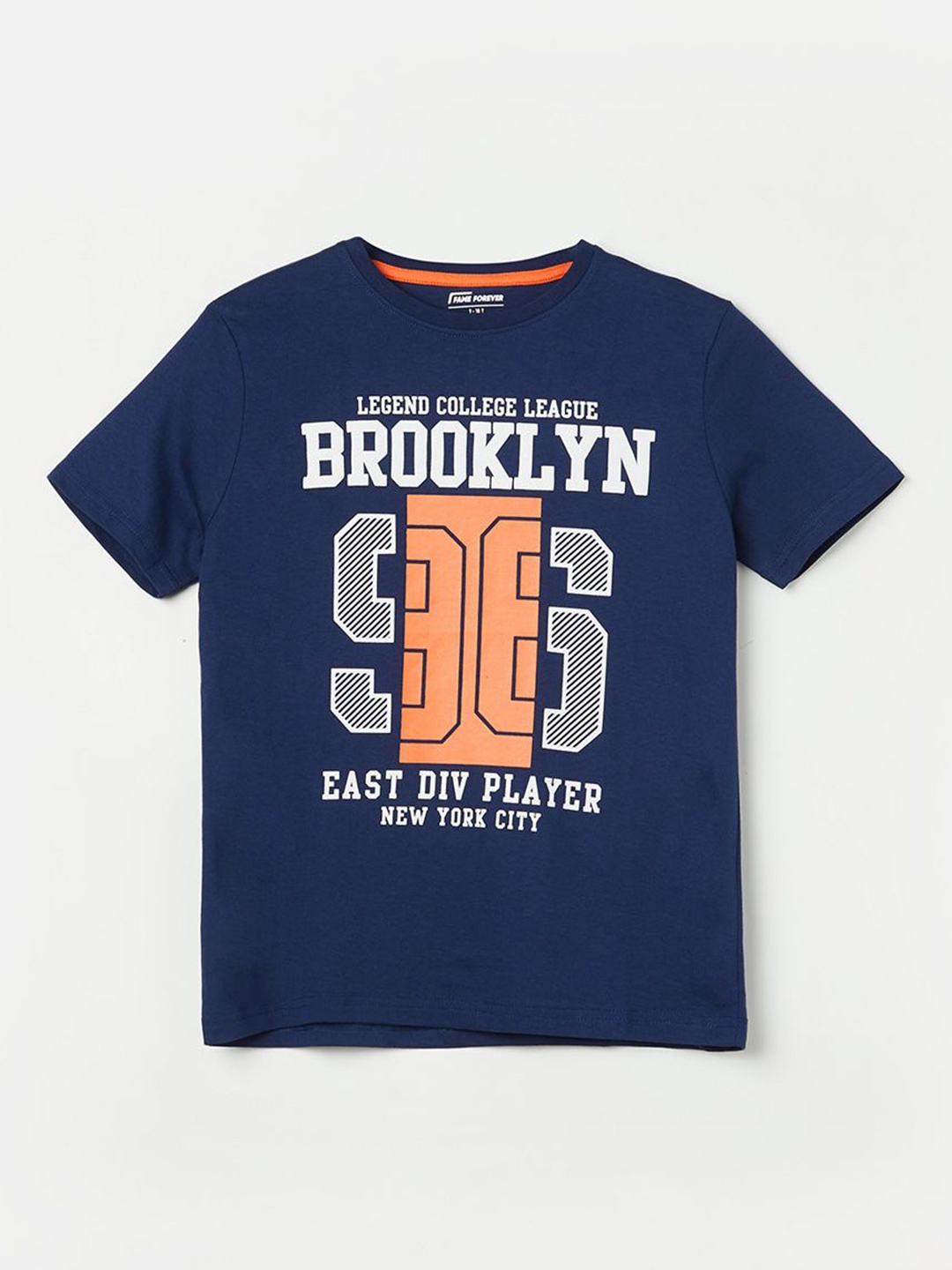 

Fame Forever by Lifestyle Boys Typography Printed Applique T-shirt, Blue