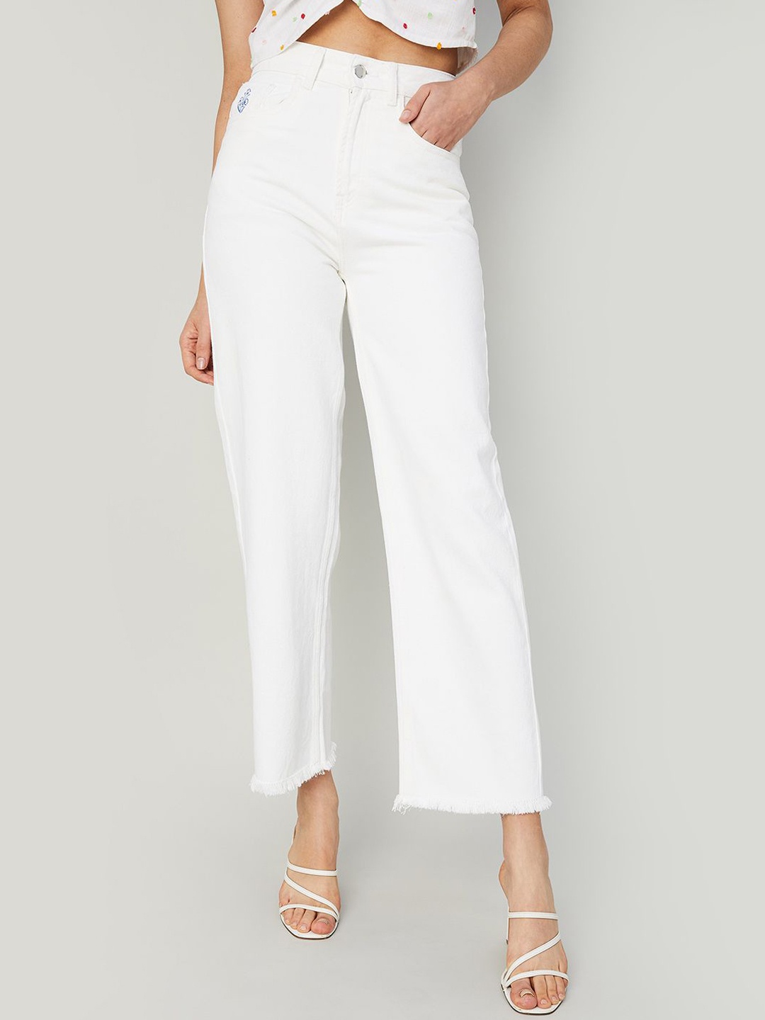 

Colour Me by Melange Women Trousers, White