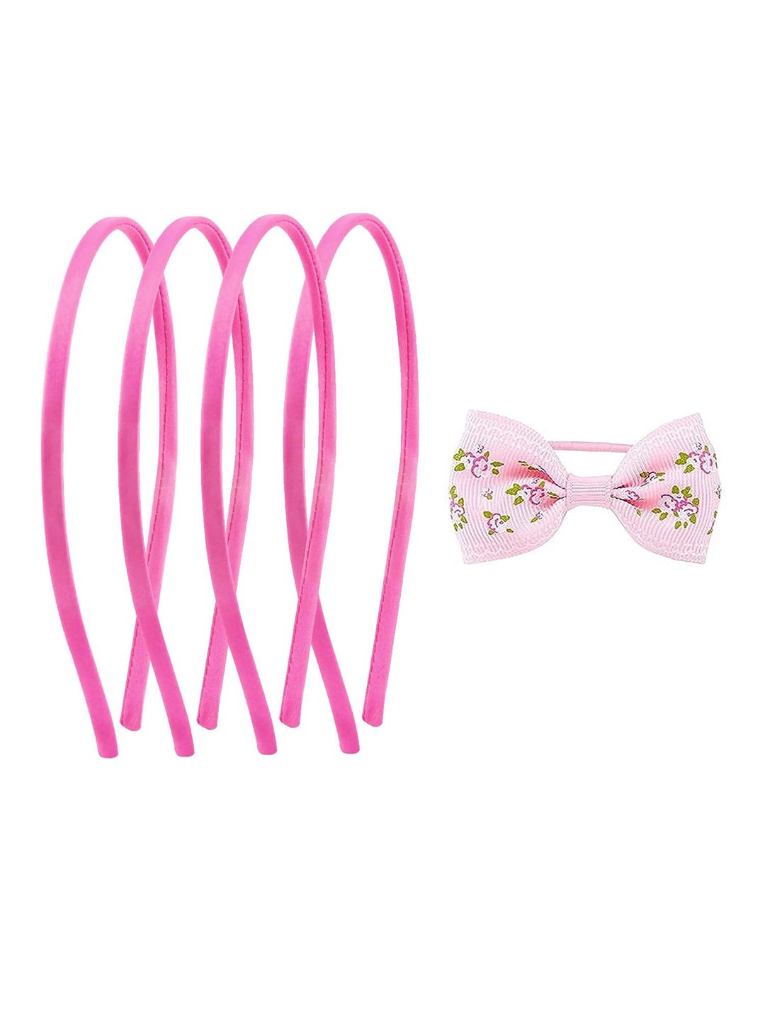 

Melbees by Yellow Chimes Unisex Set of 4 Hair Accessory Set, Pink