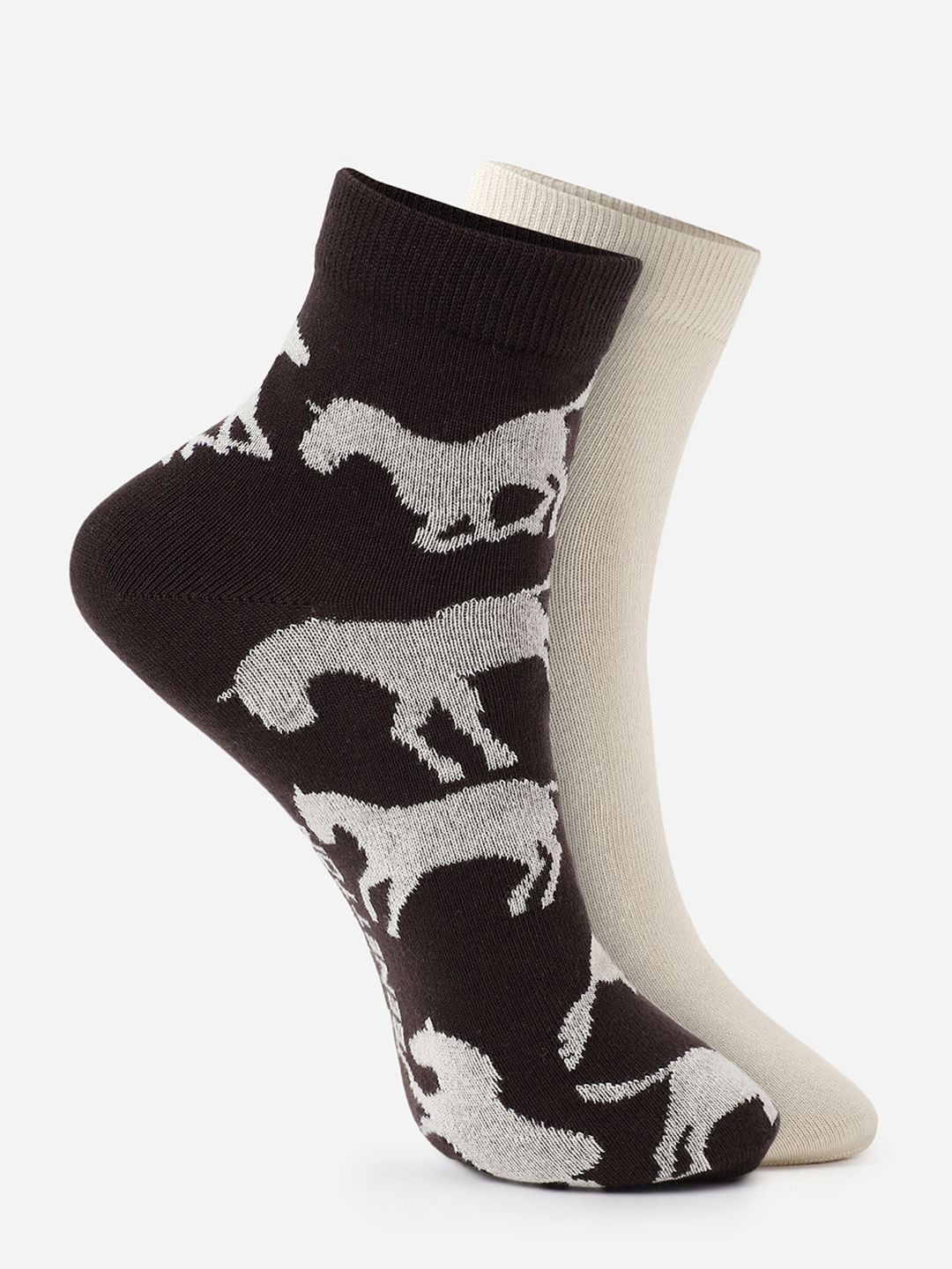 

United Colors of Benetton Men Pack Of 2 Printed Above Ankle Length Socks, Black