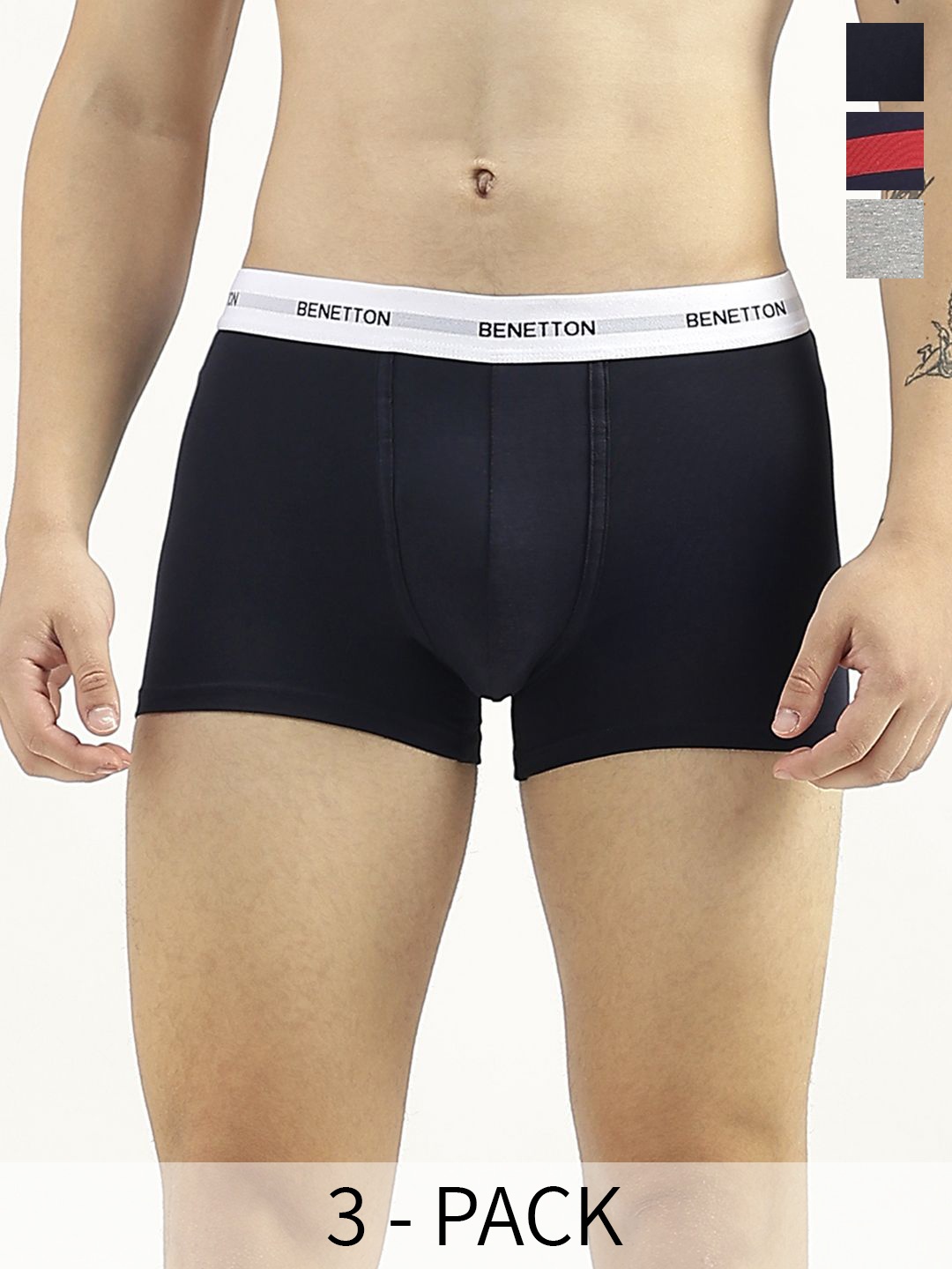 

United Colors of Benetton Pack Of 3 Trunk 24P3SOLID012I901XS, Red
