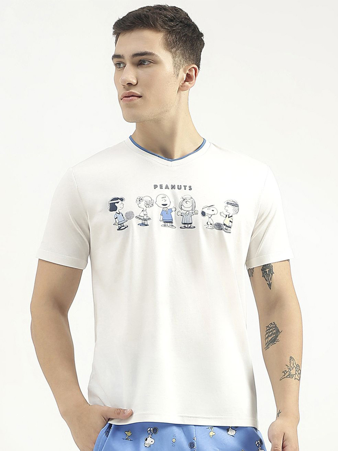 

United Colors of Benetton Men Printed Pure Cotton T-shirt, White
