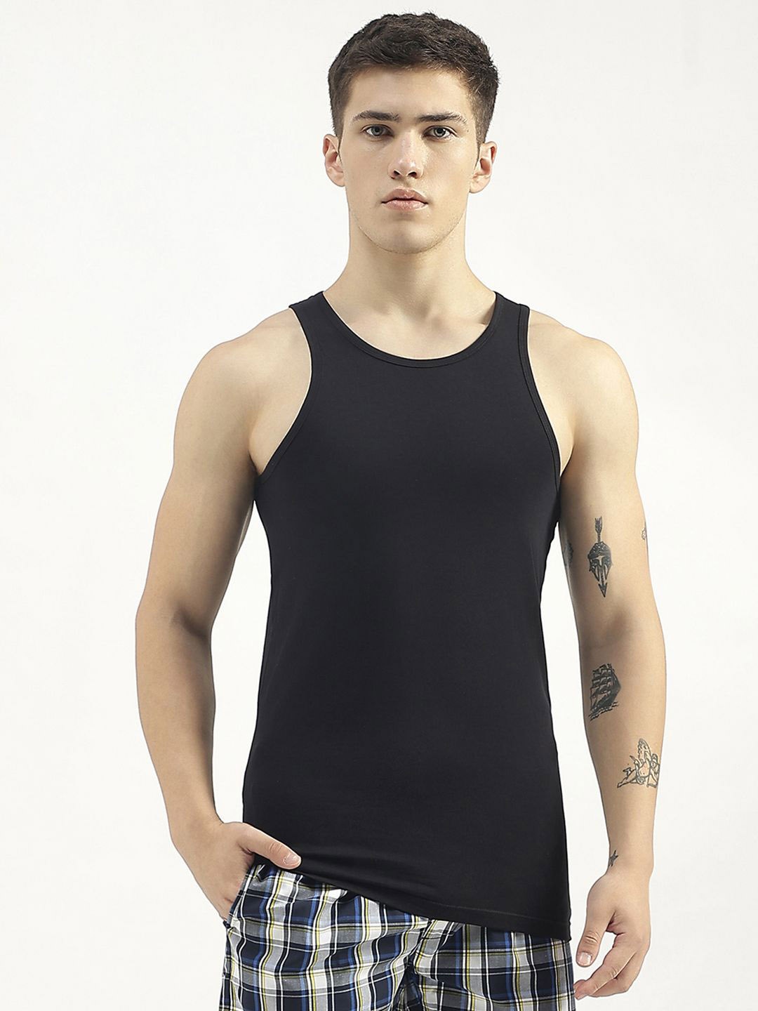 

United Colors of Benetton Sleeveless Innerwear Vests 23P3MENUC157I100S, Black