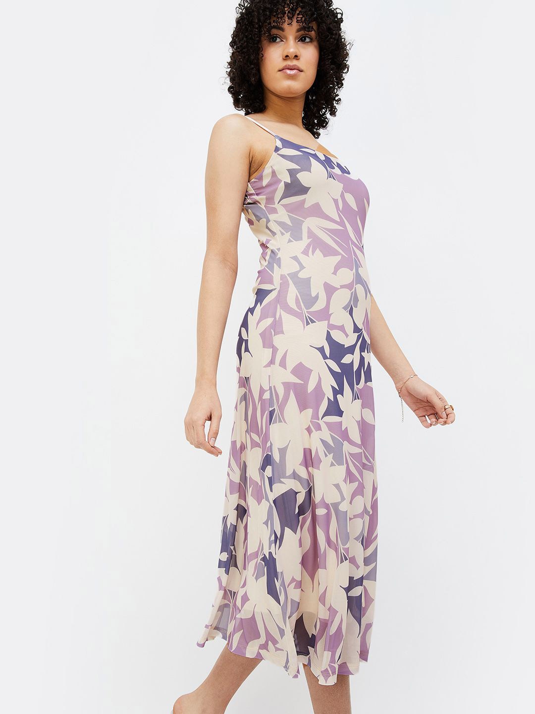 

Ginger by Lifestyle Floral Print A-Line Midi Dress, Mauve