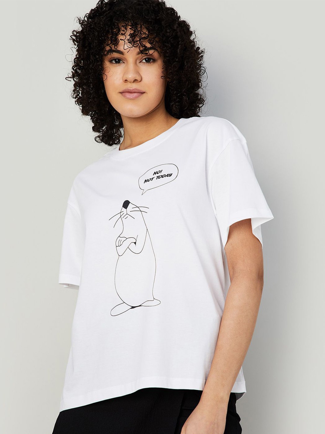 

Ginger by Lifestyle Women Printed T-shirt, White