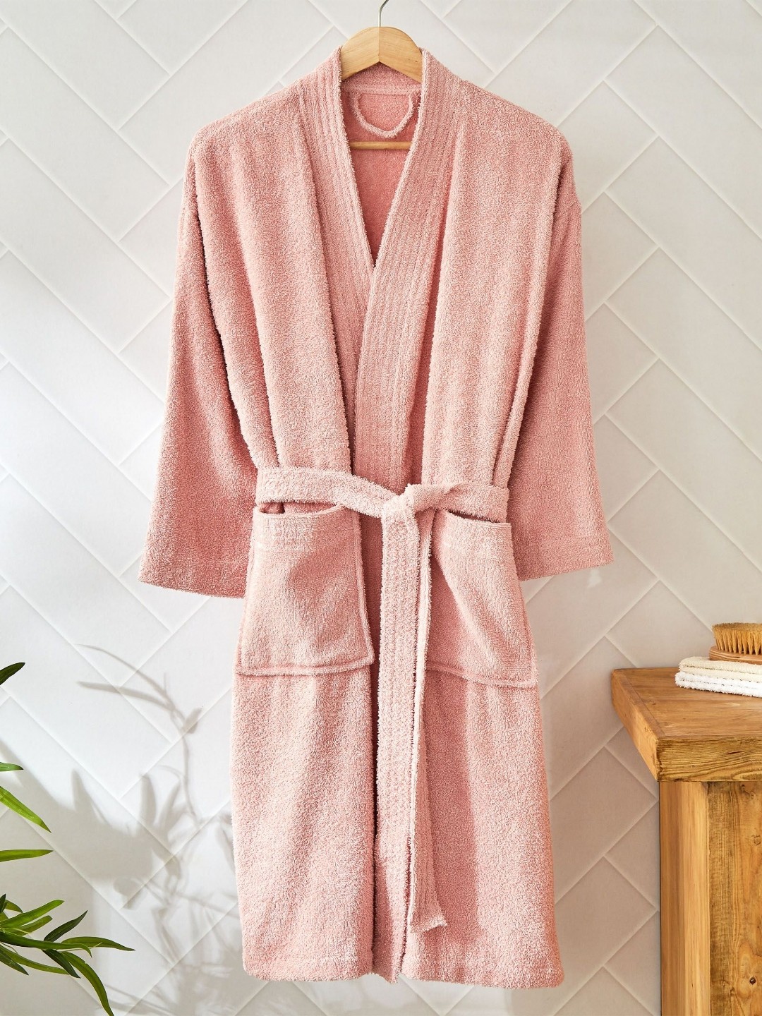 

Home Centre Pink Cotton Bath Robe