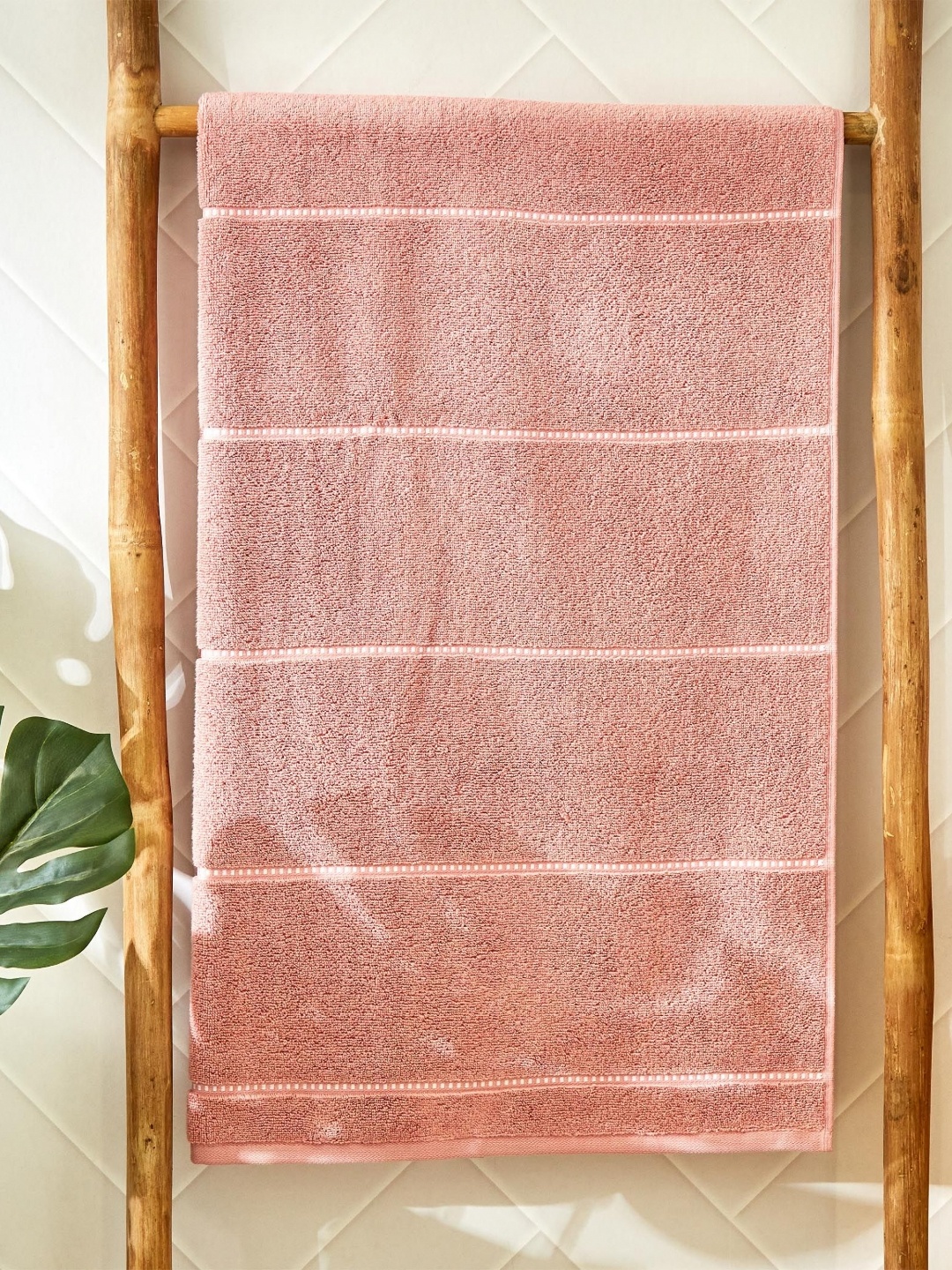 

Home Centre Pink 1 Striped Cotton 110 GSM Bath Towel