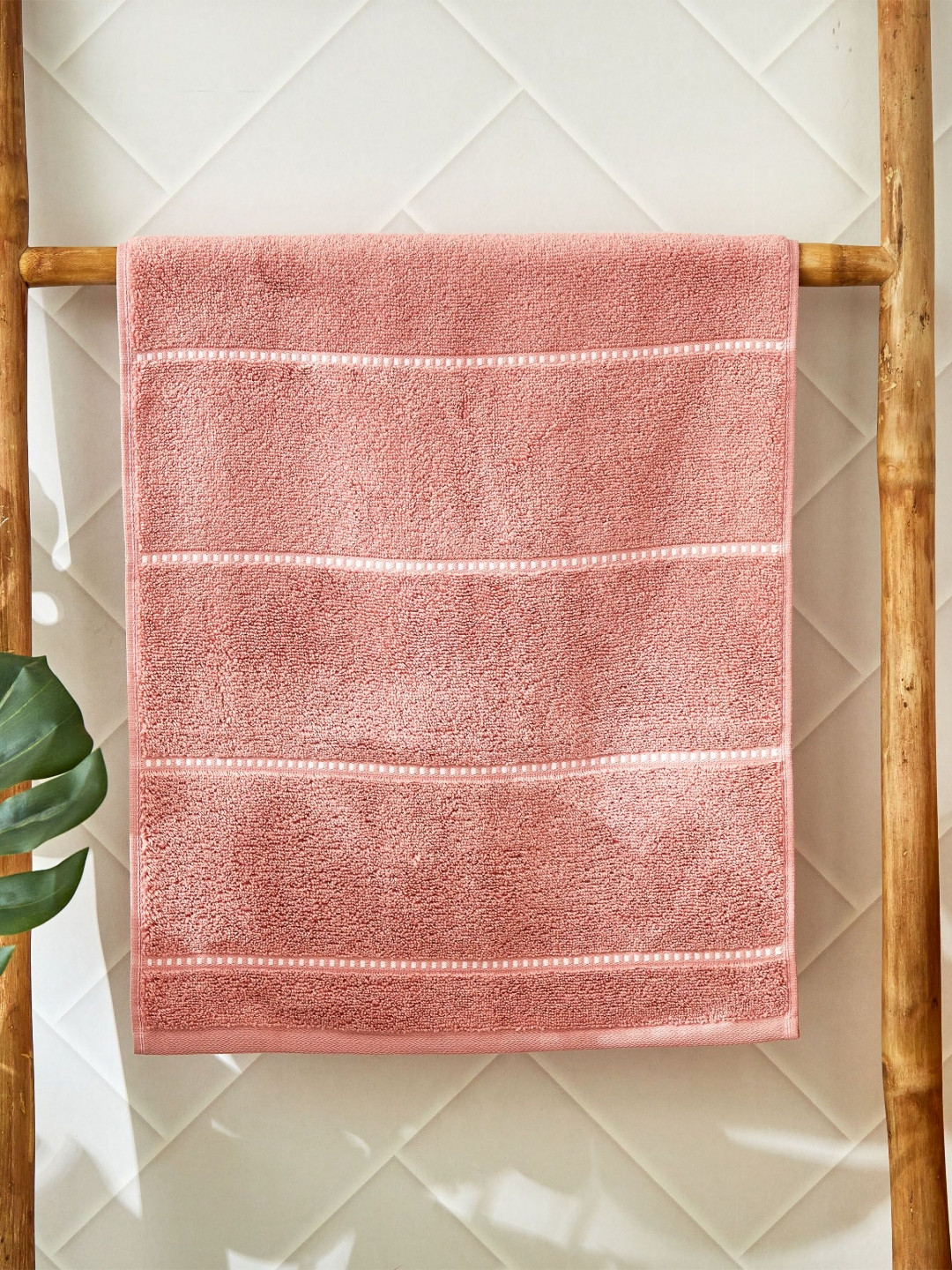 

Home Centre Pink 1 Striped Cotton 110 GSM Bath Towel