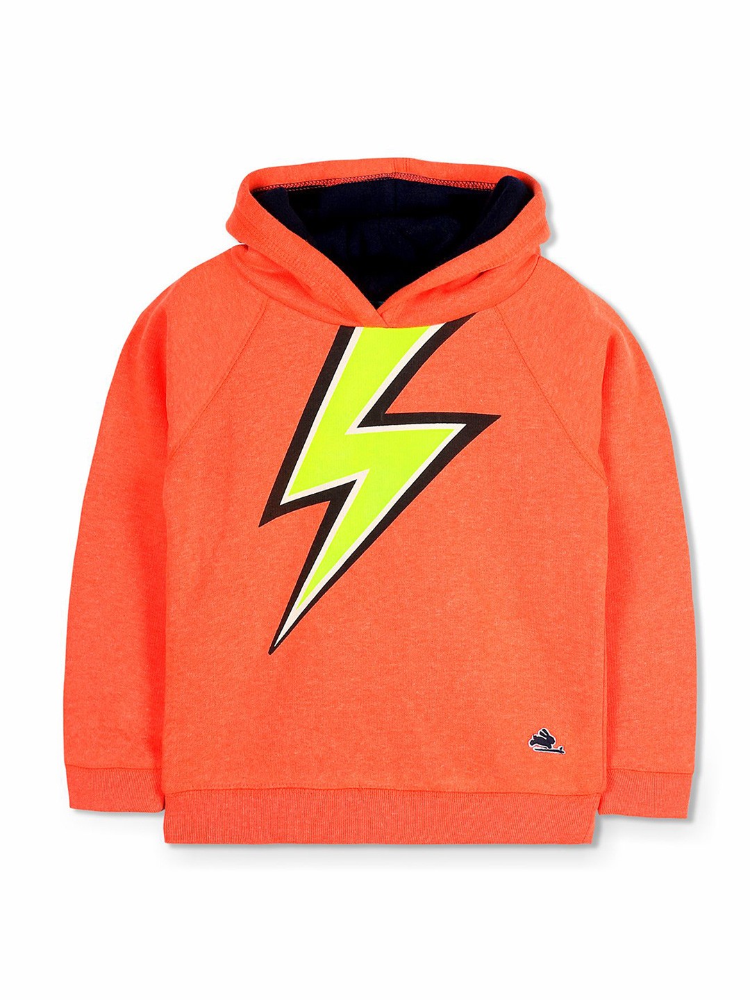 

Cherry Crumble Kids Solid Cotton Hooded Casual Winter Sweatshirt, Orange