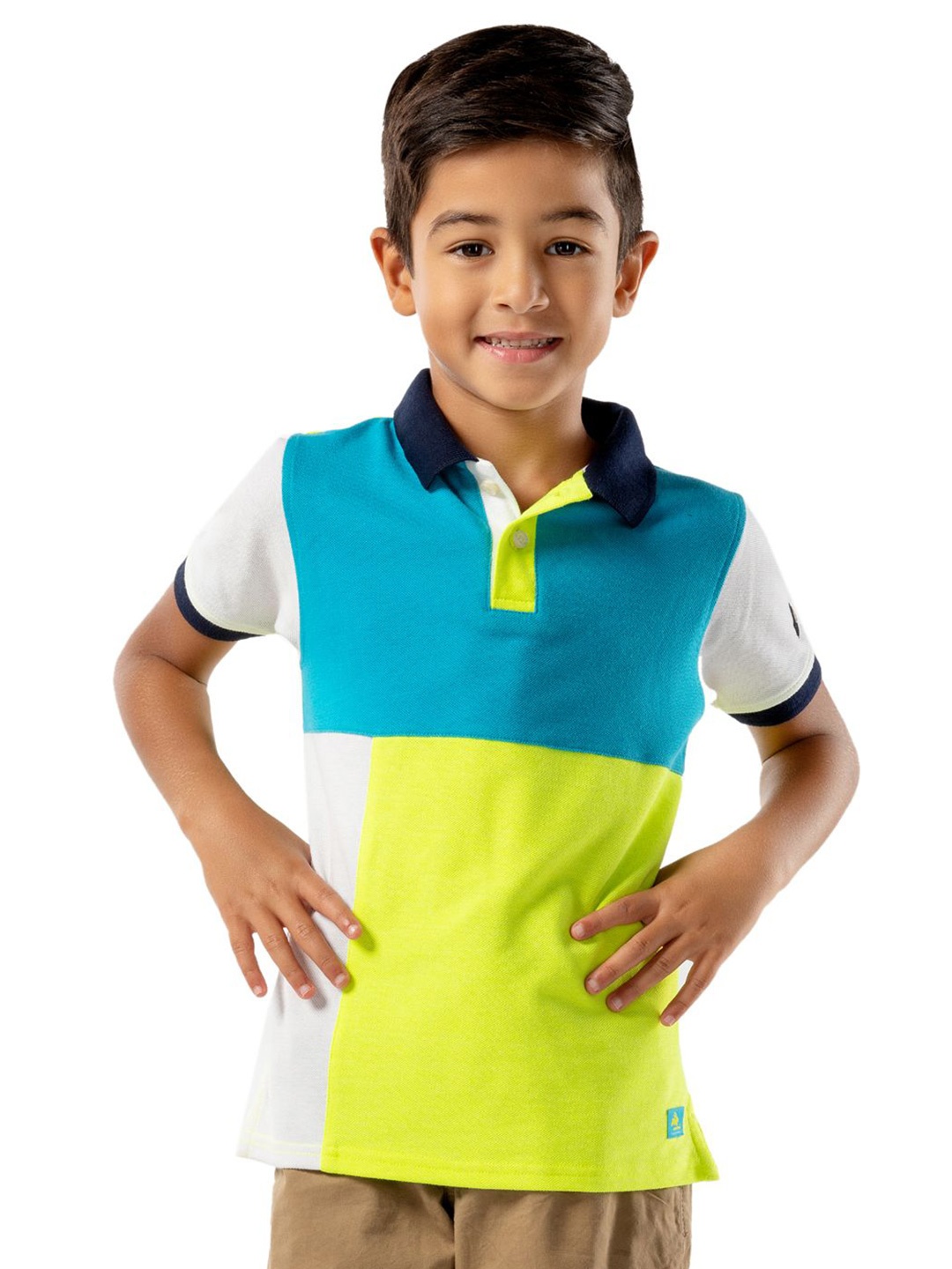 

Cherry Crumble Boys Polo Collar Pockets T-shirt, Multi