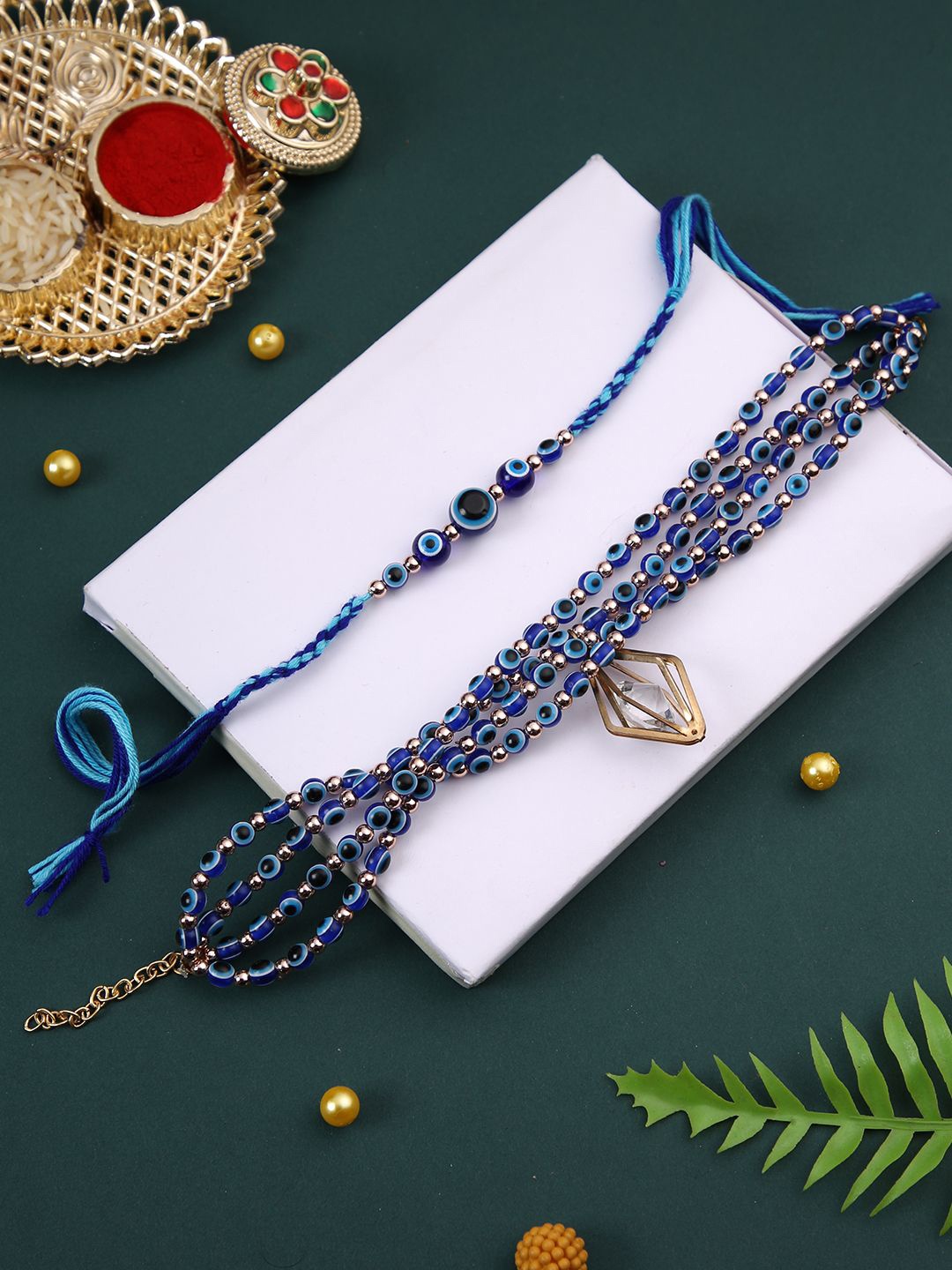 

Aapno Rajasthan Wraparound Rakhi, Blue