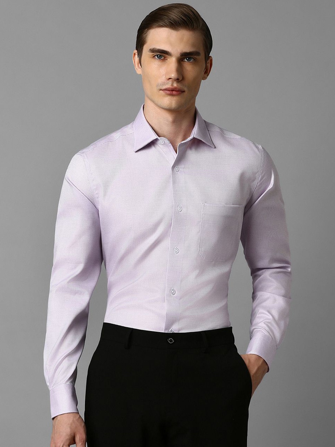 

Louis Philippe Men Opaque Formal Shirt, Purple