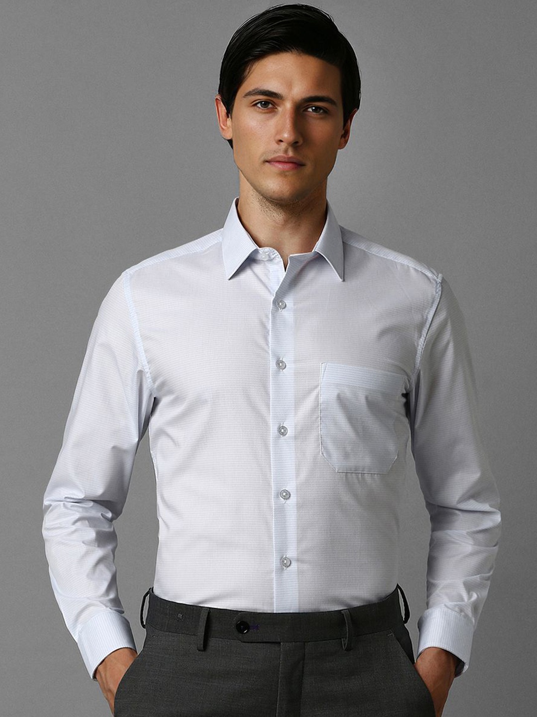 

Louis Philippe Men Slim Fit Opaque Formal Shirt, Blue